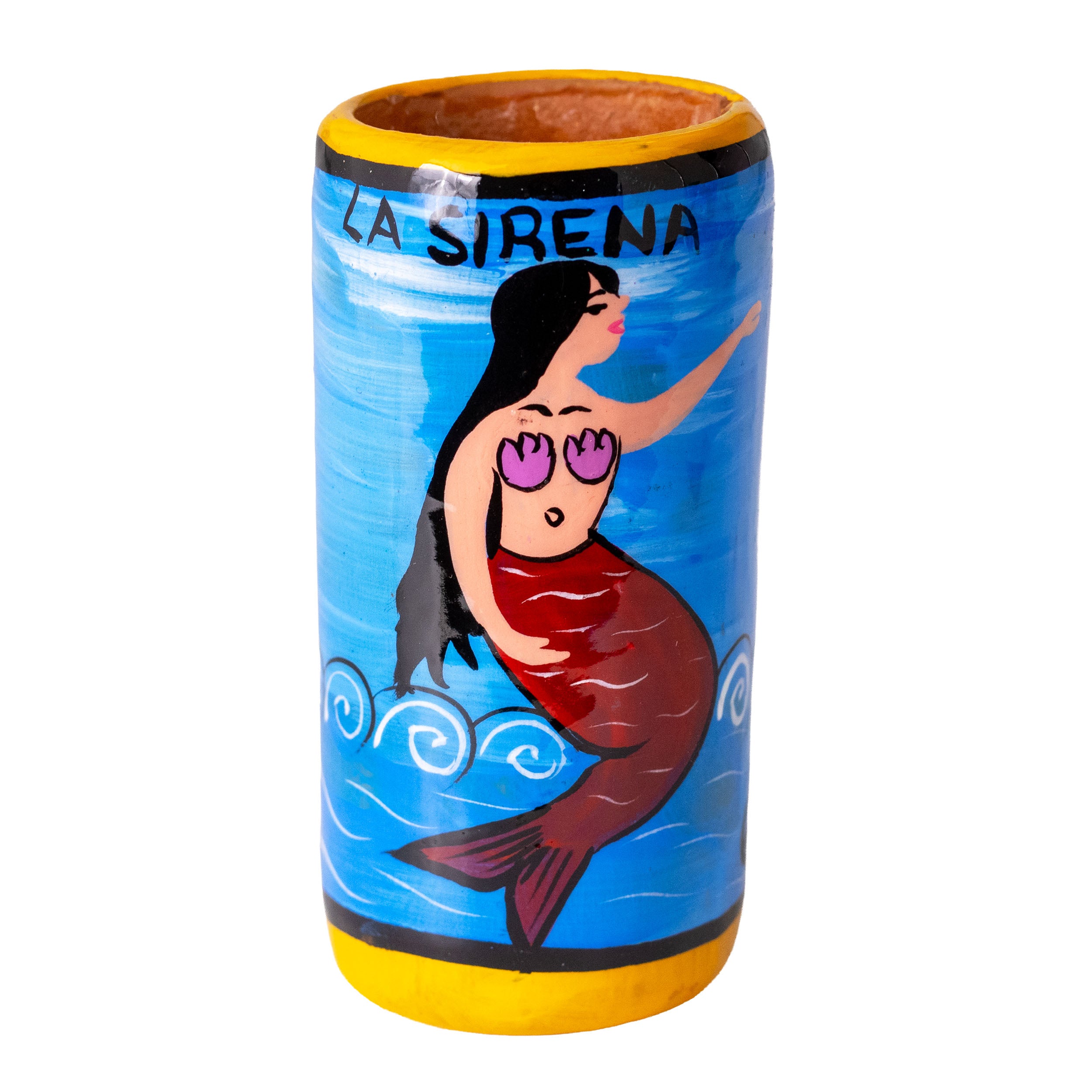 Lotería Hand-painted Clay Shot Glass