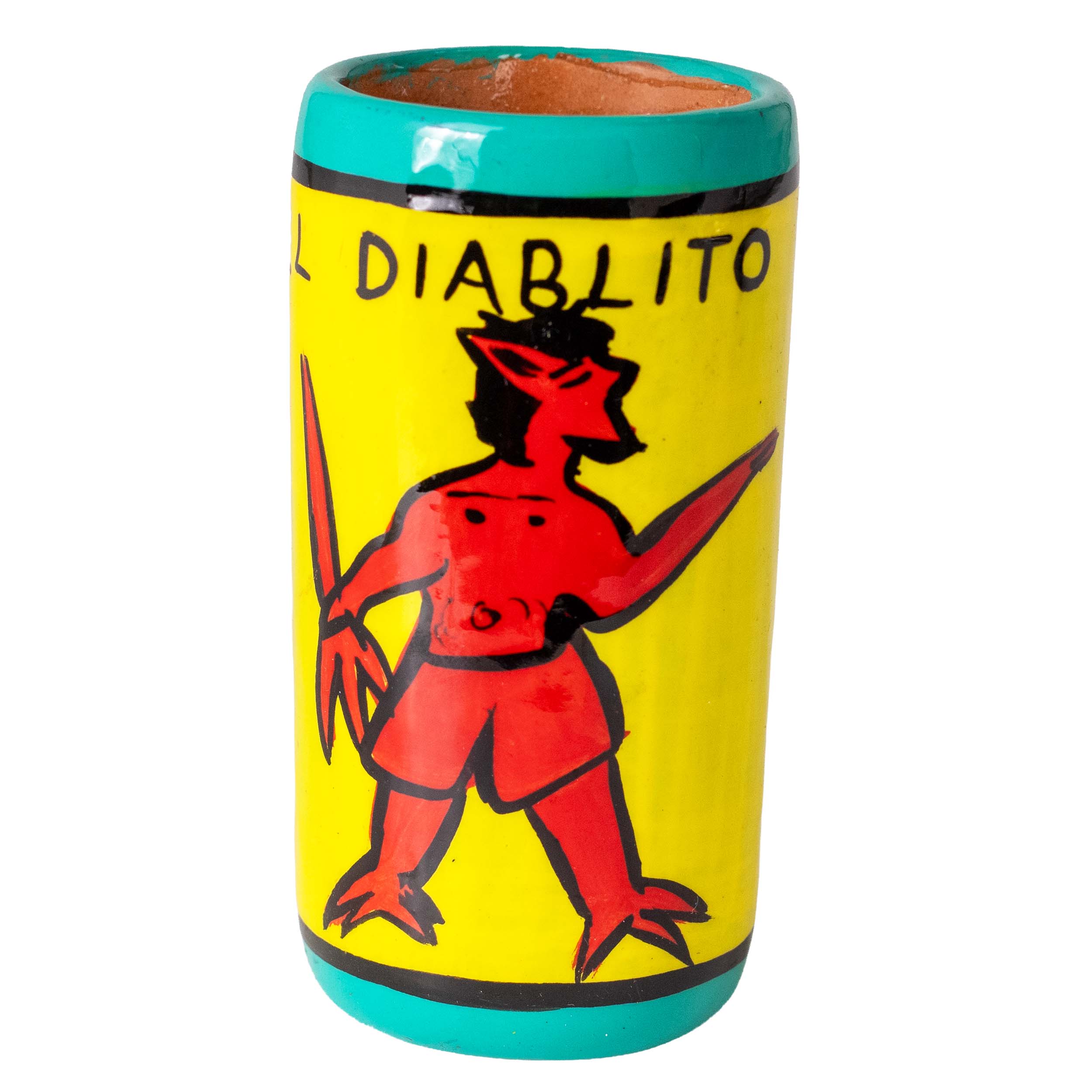 Lotería Hand-painted Clay Shot Glass