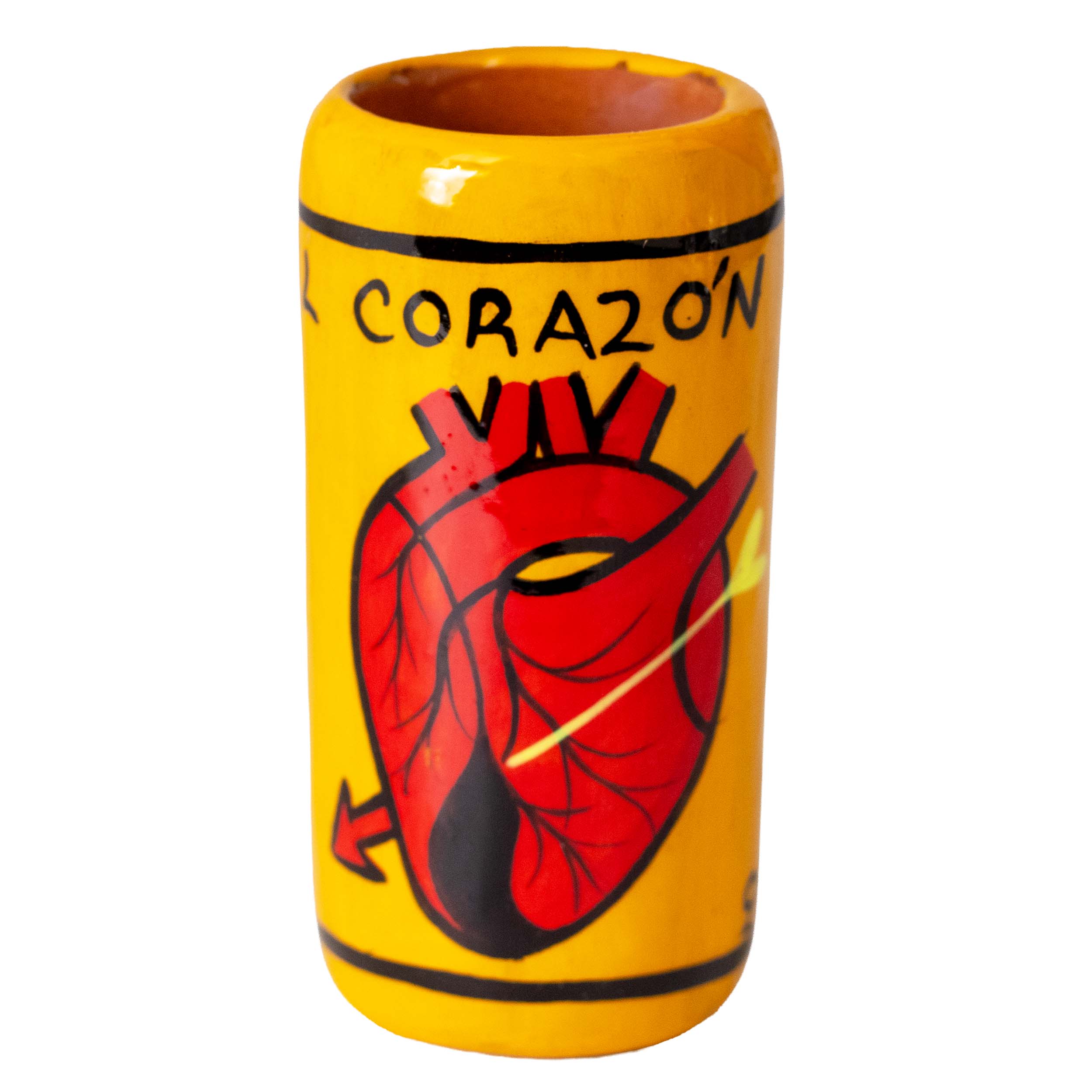 Lotería Hand-painted Clay Shot Glass | Lolo Mexican Mercadito