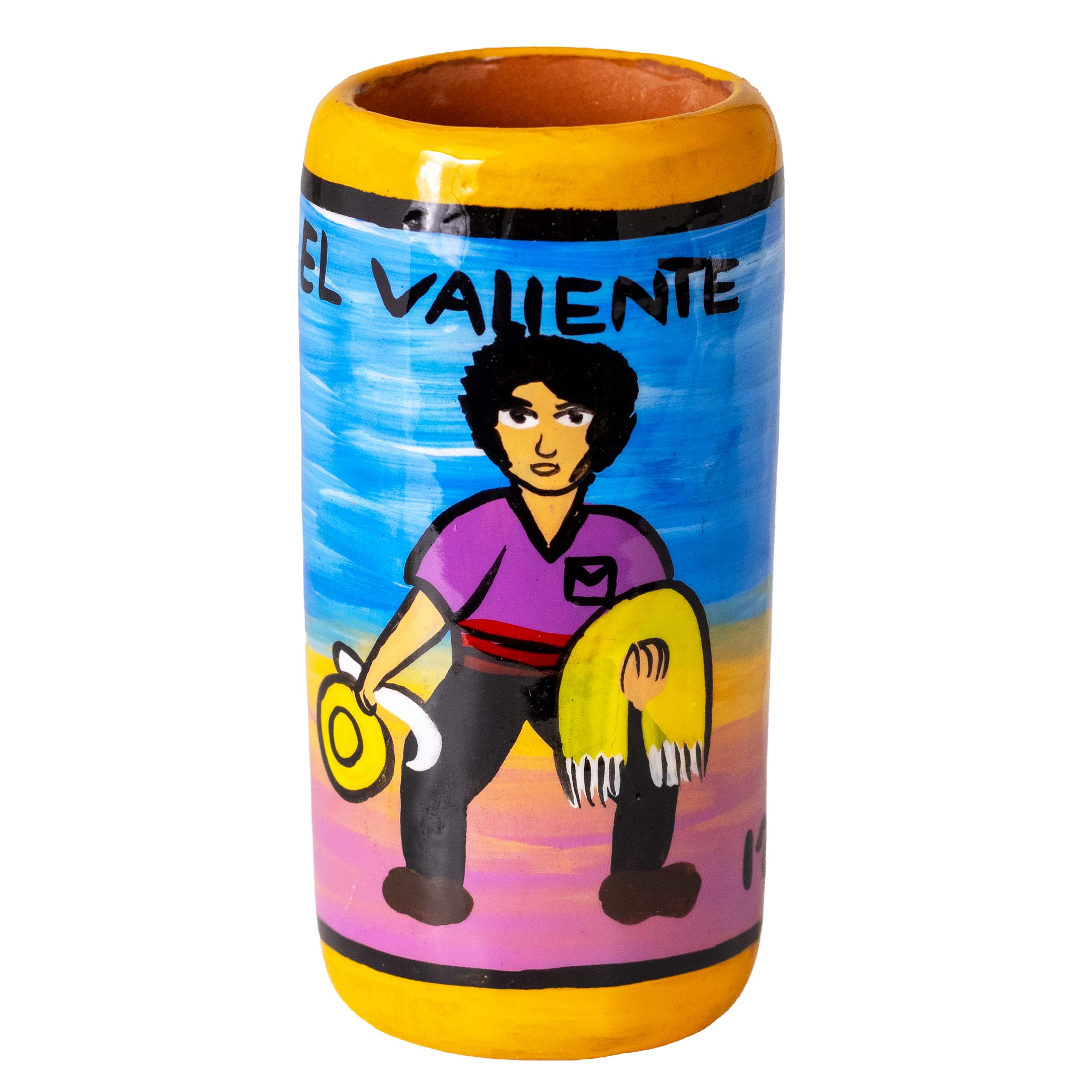Lotería Hand-painted Clay Shot Glass