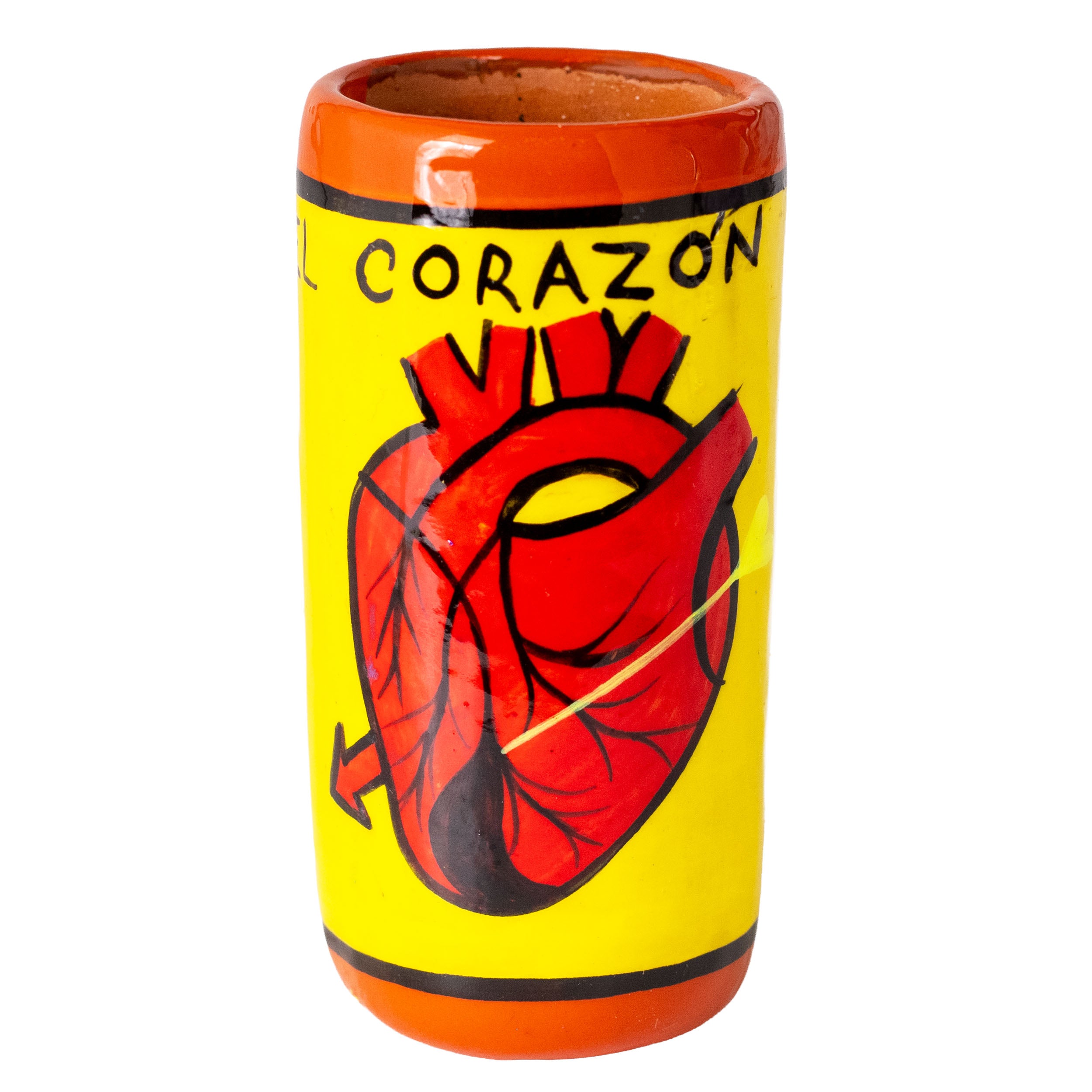 Lotería Hand-painted Clay Shot Glass | Lolo Mexican Mercadito