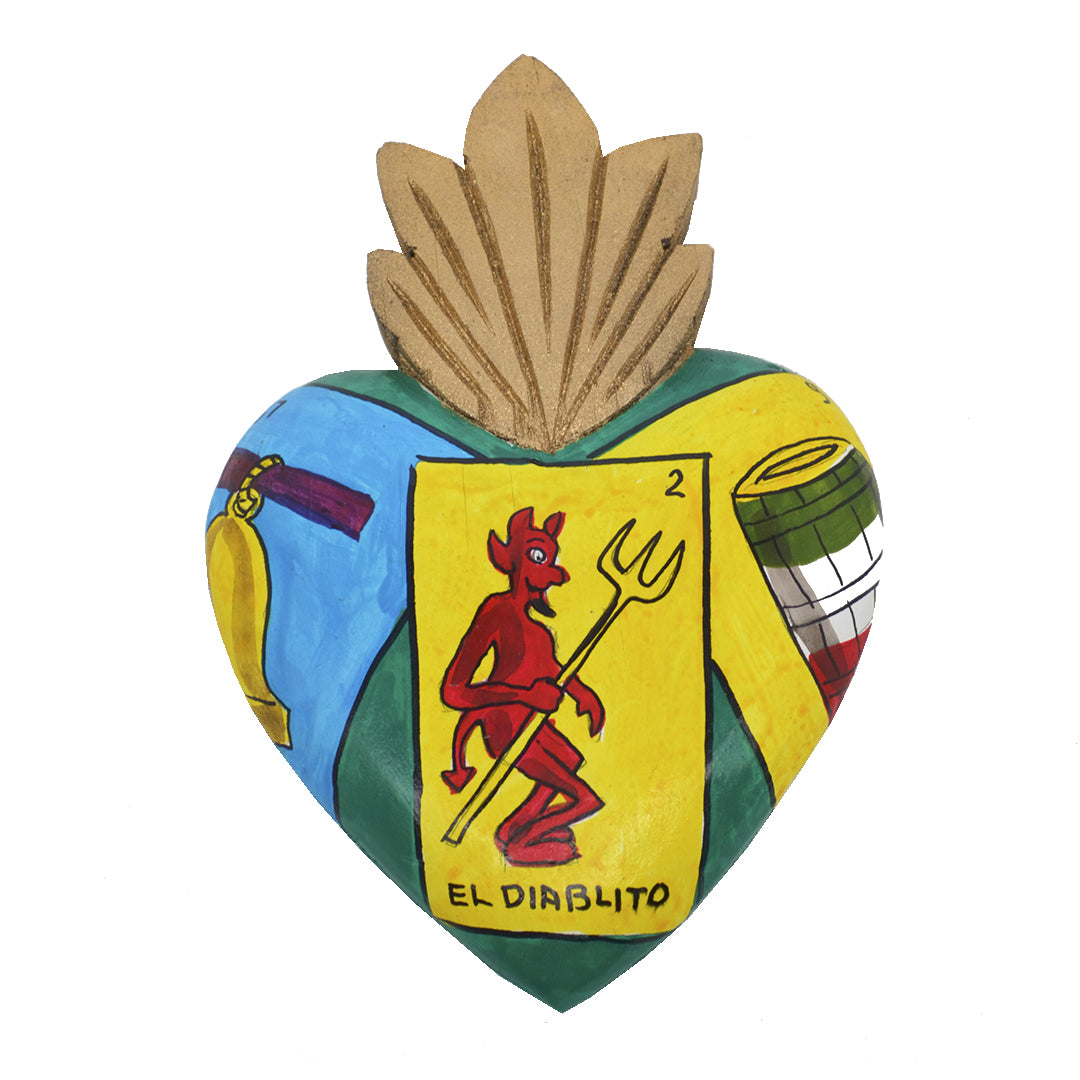 Lotería Wall Art Wooden Heart | Lolo Mexican Mercadito