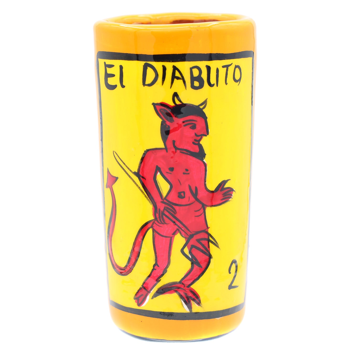 Lotería Hand-painted Clay Shot Glass