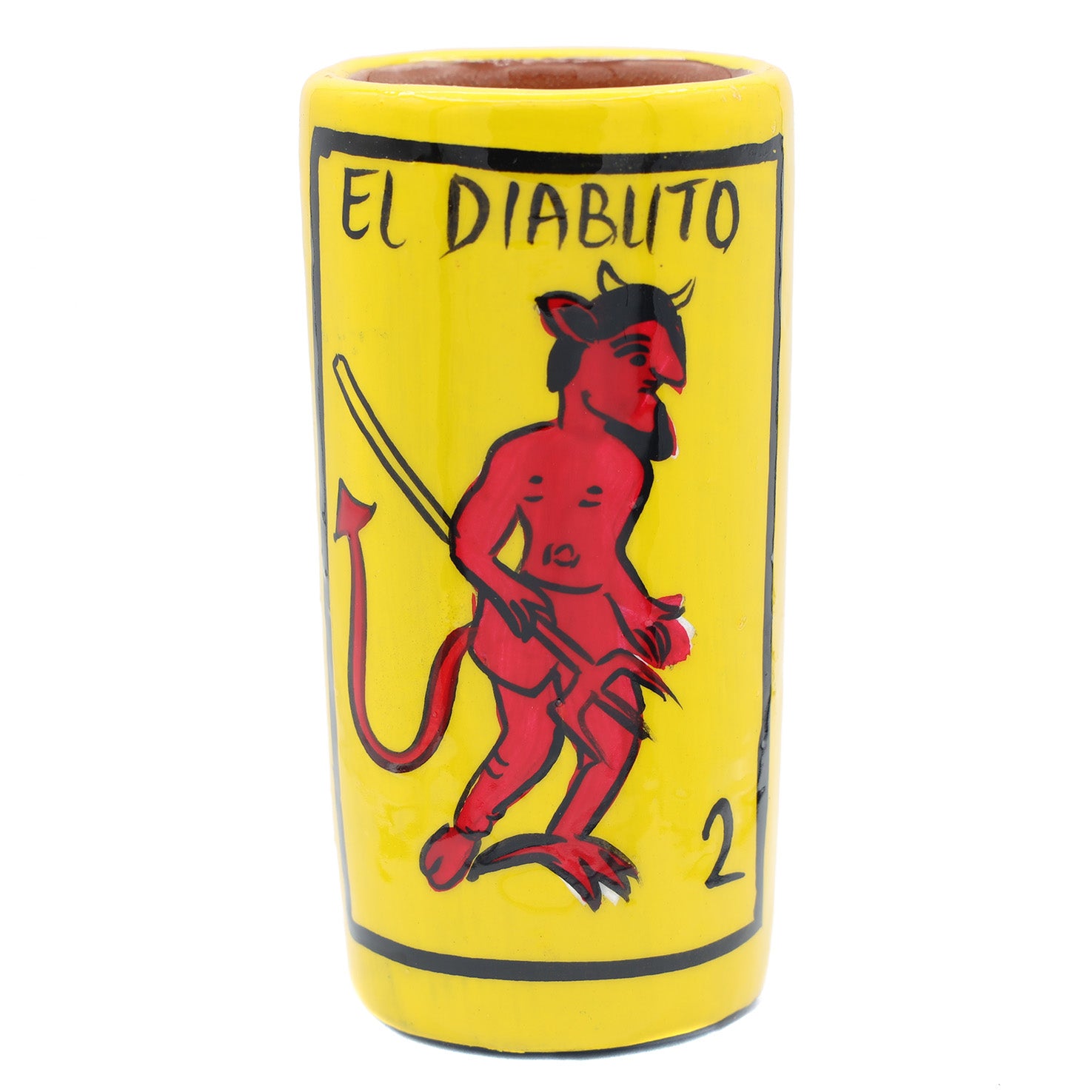 Lotería Hand-painted Clay Shot Glass