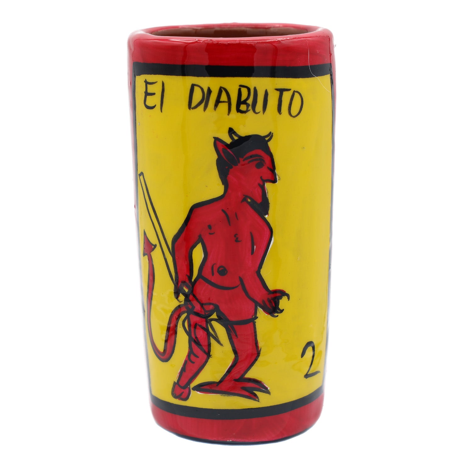 Lotería Hand-painted Clay Shot Glass