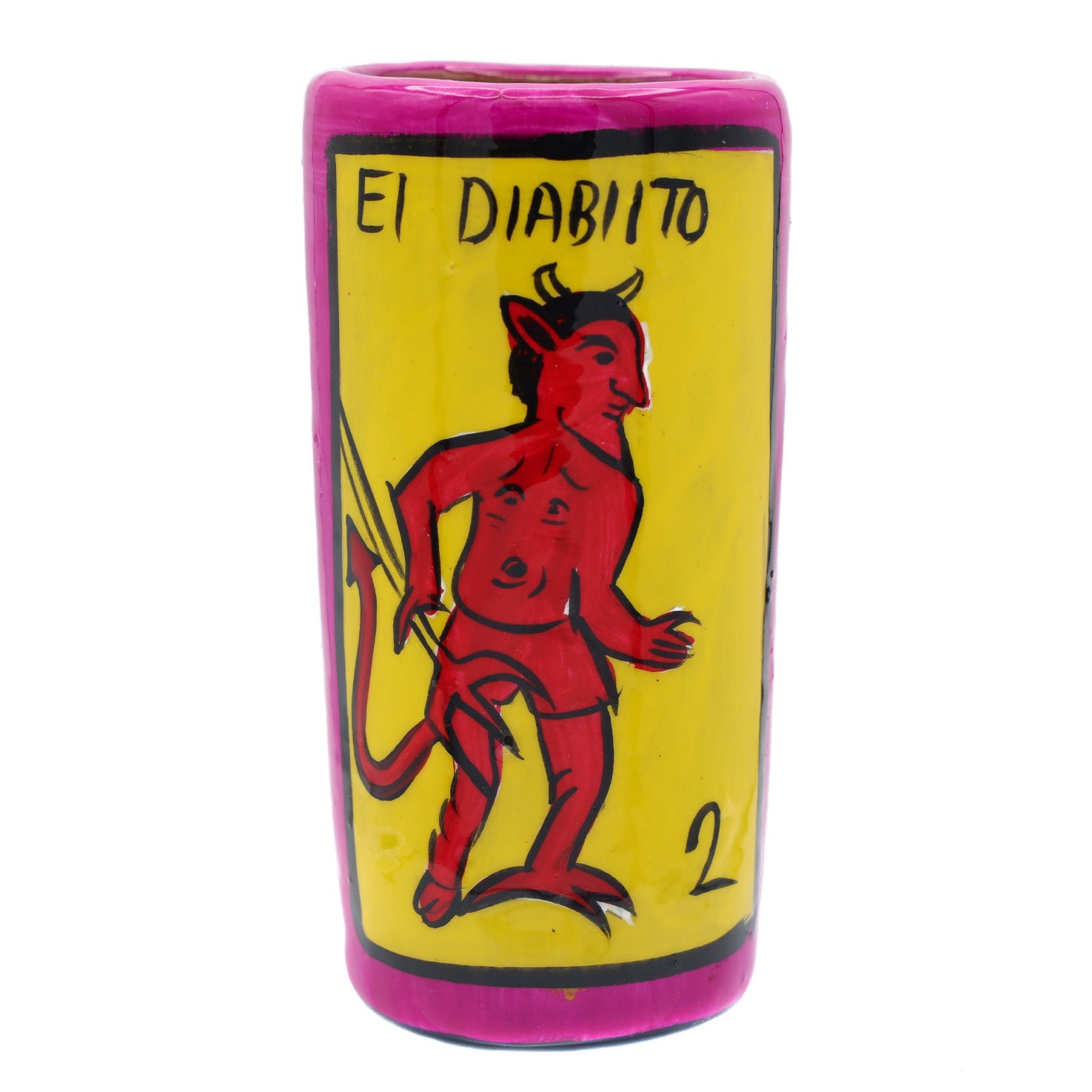 Lotería Hand-painted Clay Shot Glass