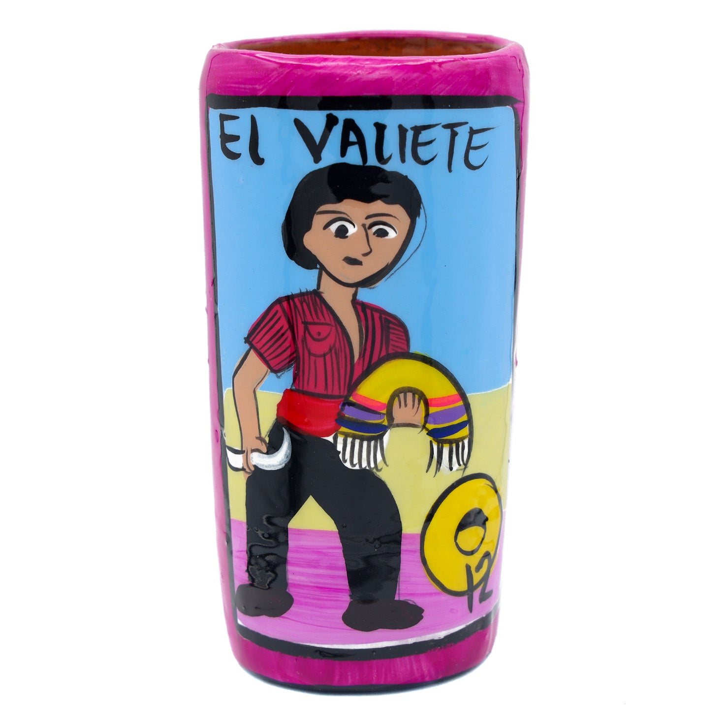 Lotería Hand-painted Clay Shot Glass