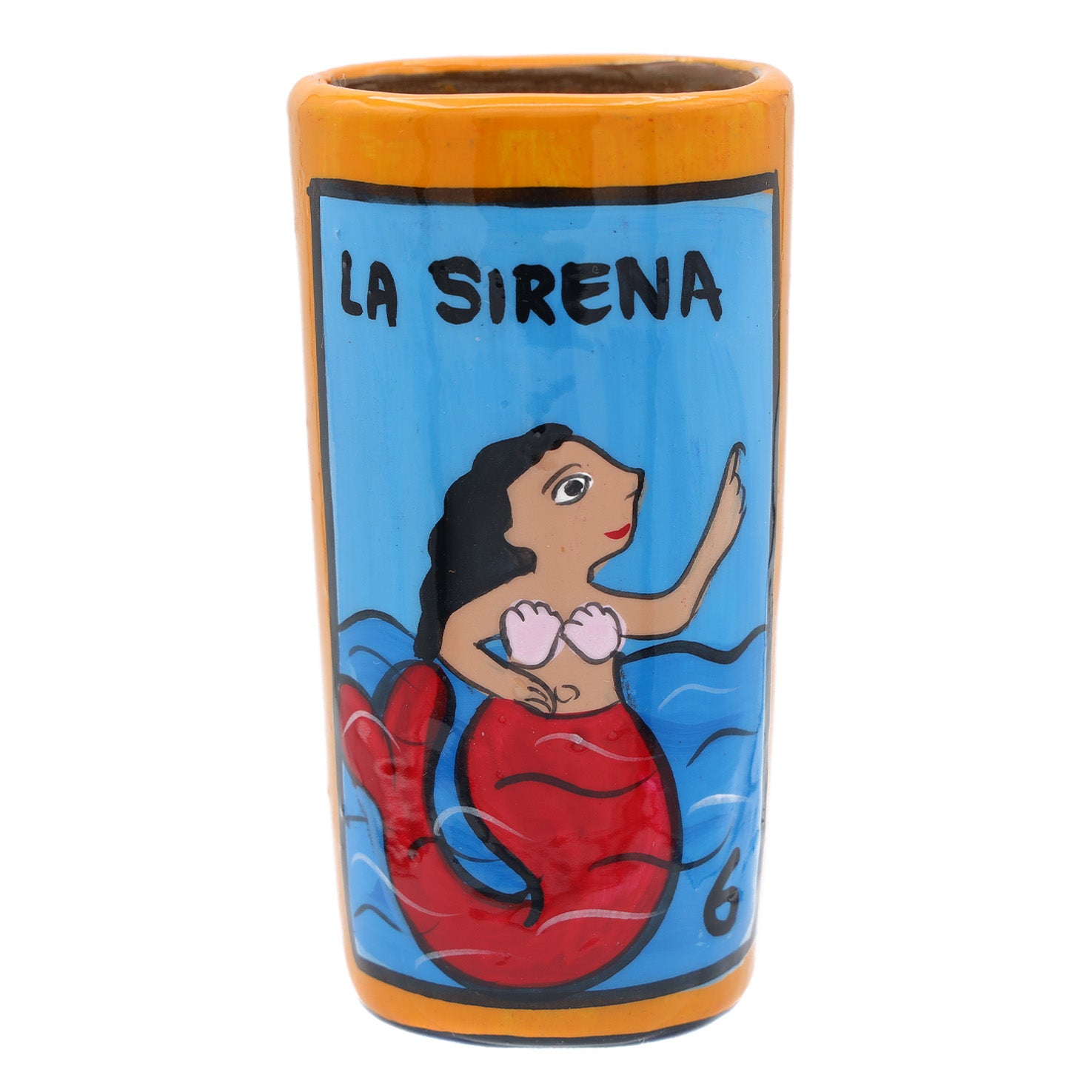 Lotería Hand-painted Clay Shot Glass