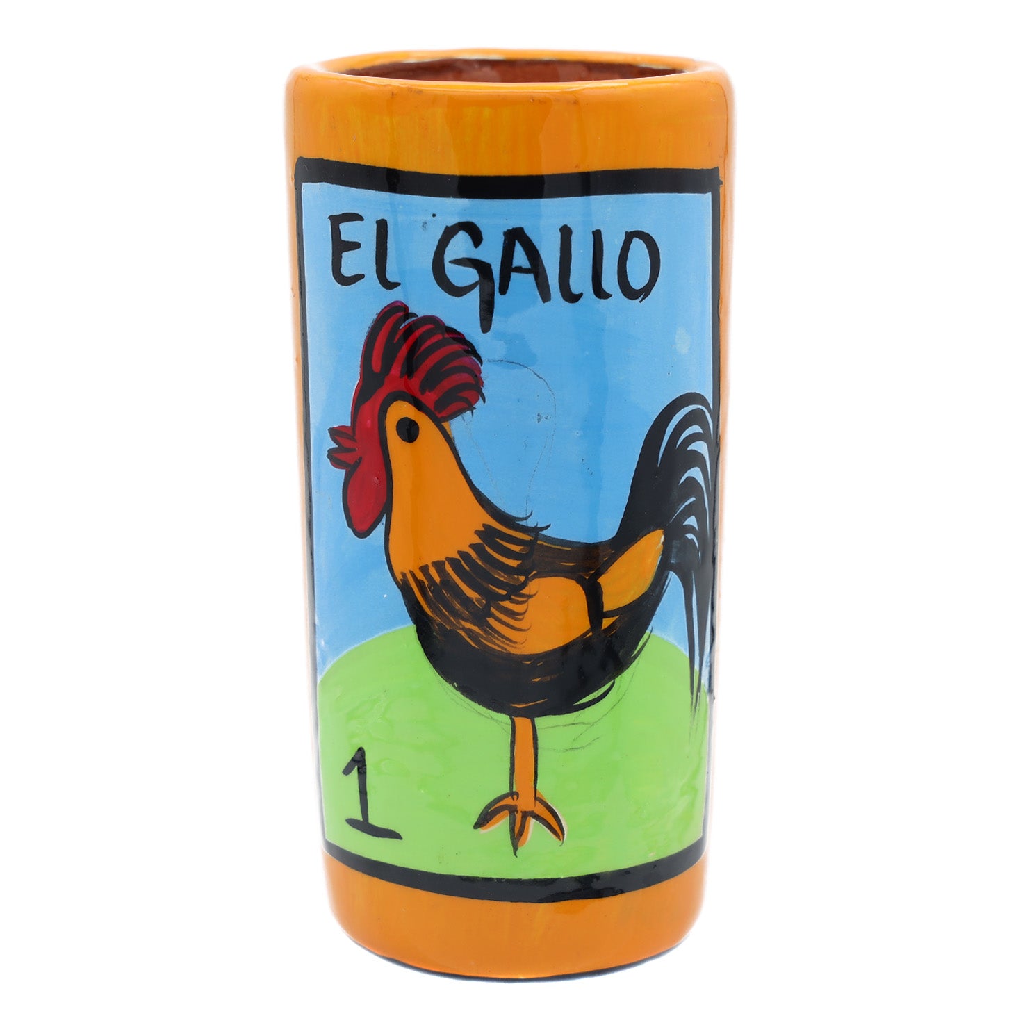 Lotería Hand-painted Clay Shot Glass