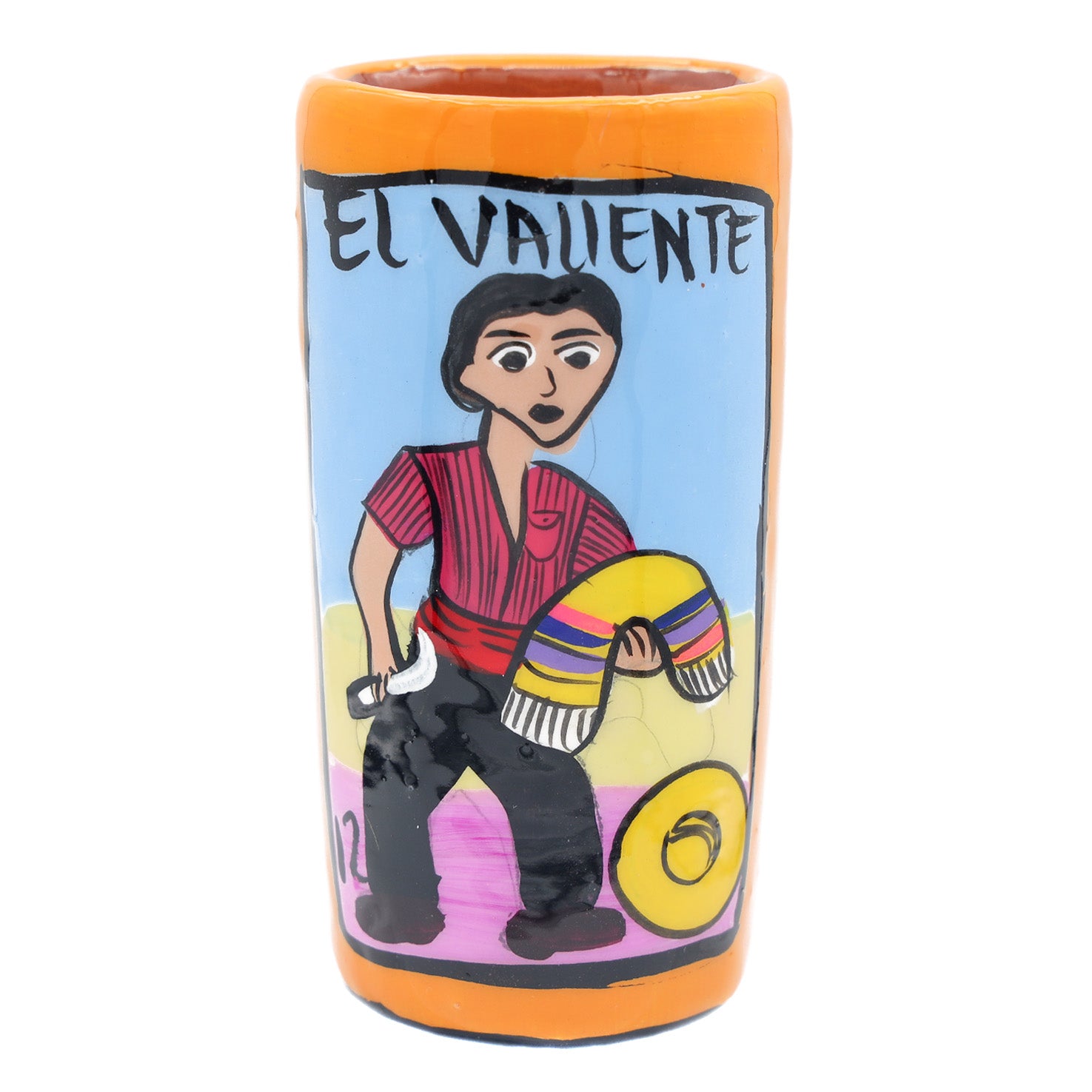 Lotería Hand-painted Clay Shot Glass