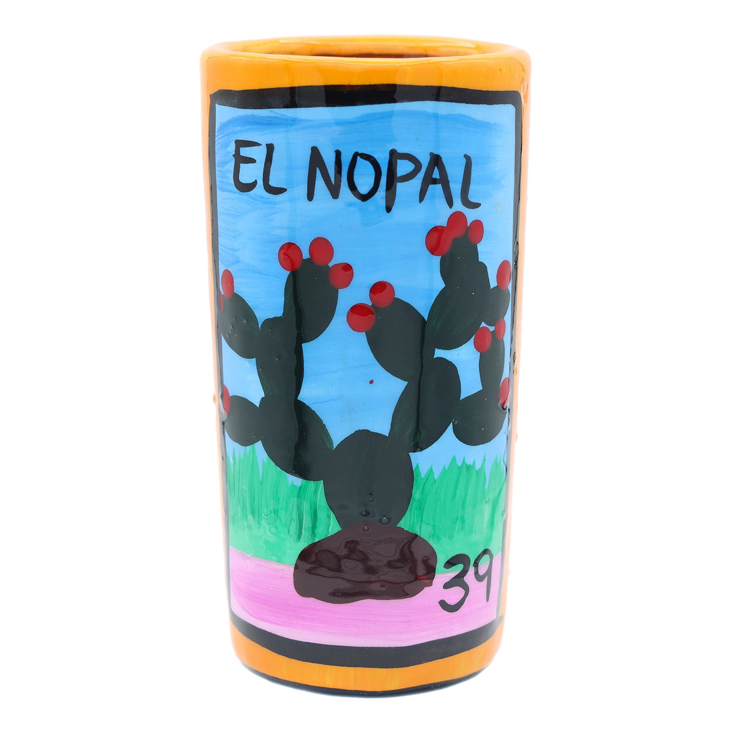 Lotería Hand-painted Clay Shot Glass