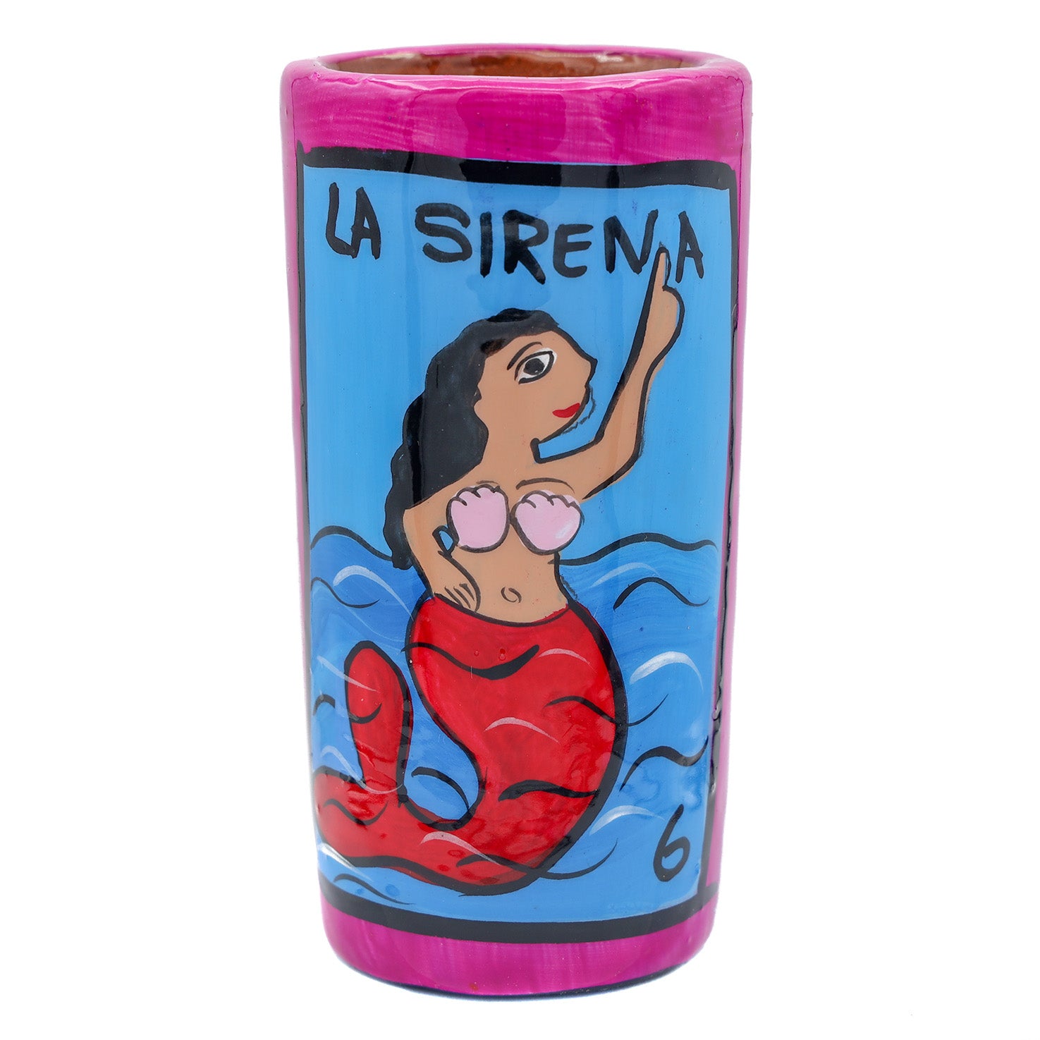 Lotería Hand-painted Clay Shot Glass