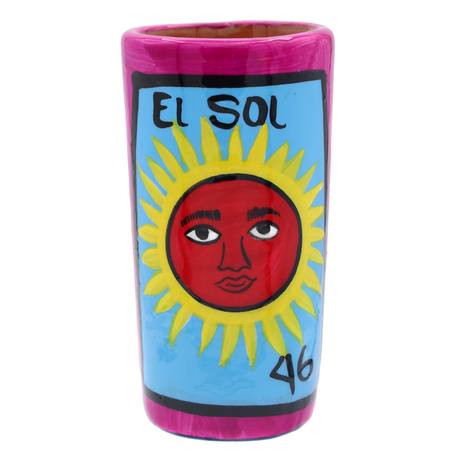 Lotería Hand-painted Clay Shot Glass