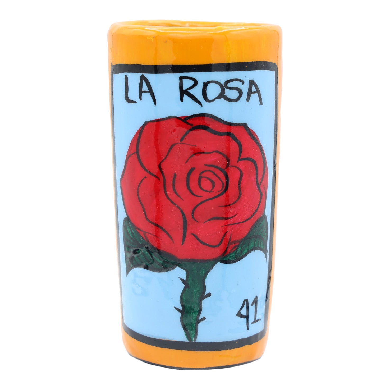 Lotería Hand-painted Clay Shot Glass