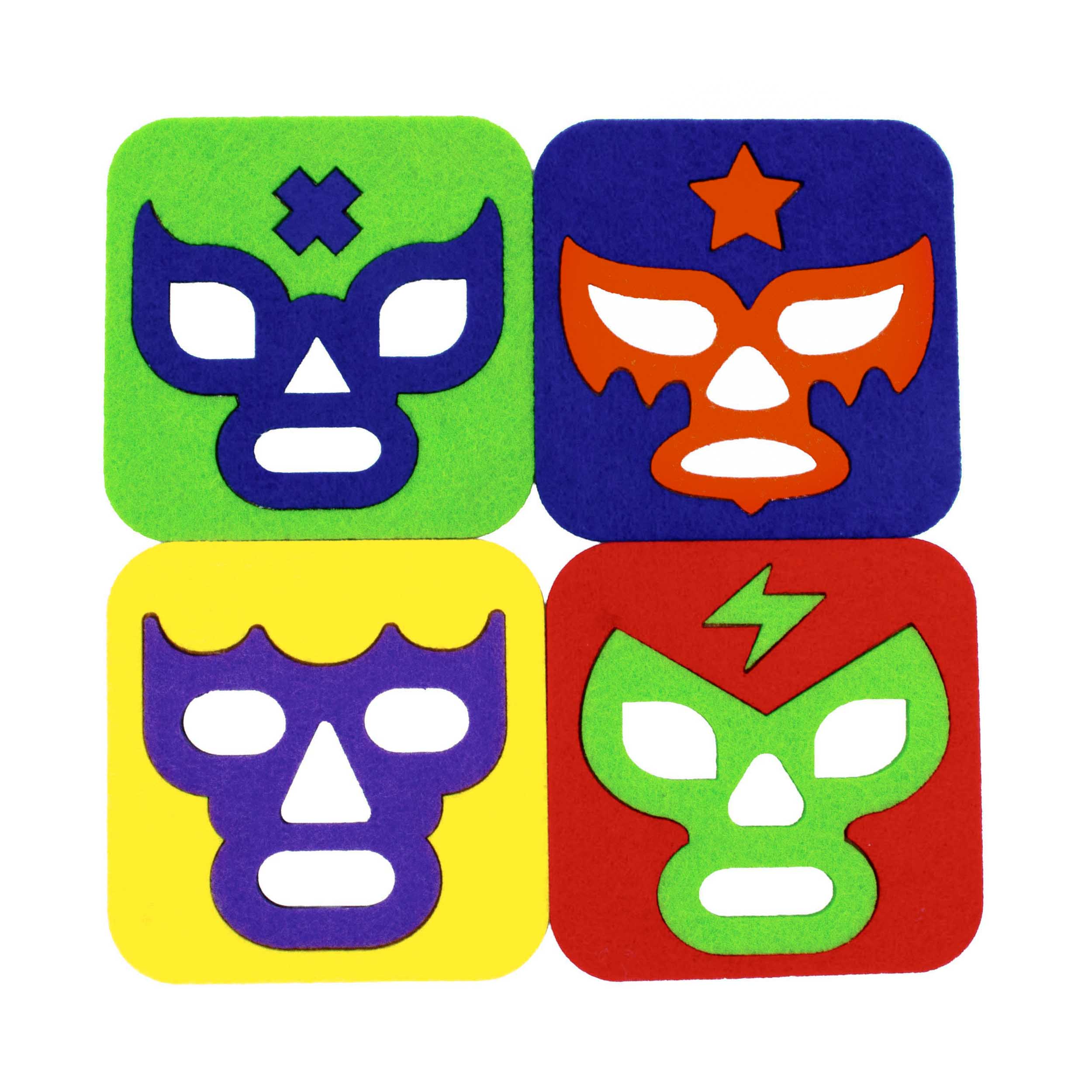Felt Luchavasos Coasters (Set of 4)