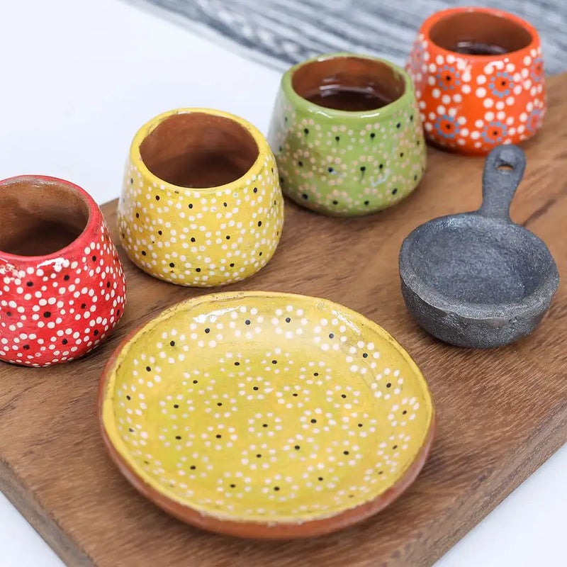 Shot Glass Set with Parota Serving Tray