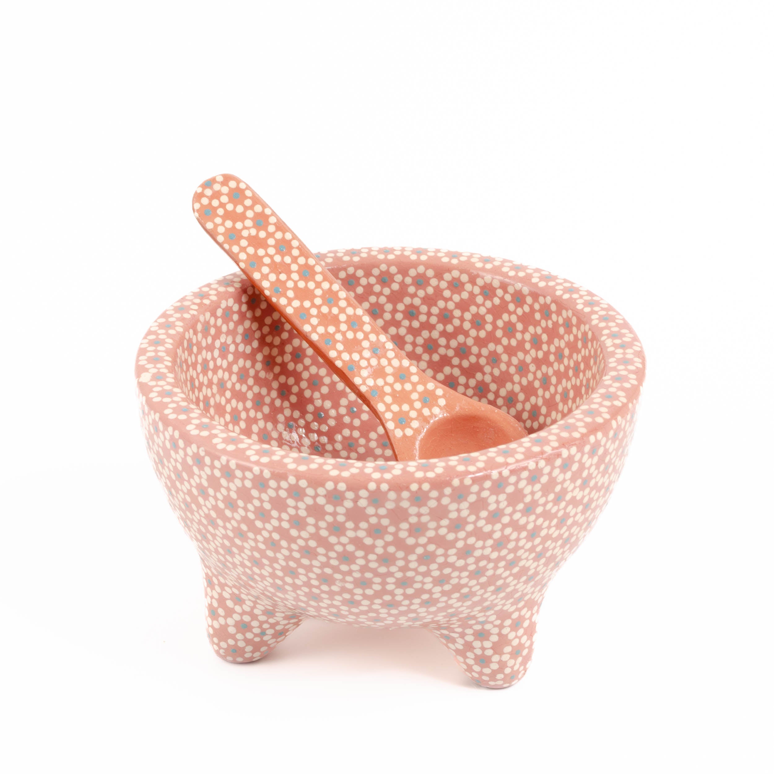 Small Capula Molcajete Clay Bowl and Matching Spoon