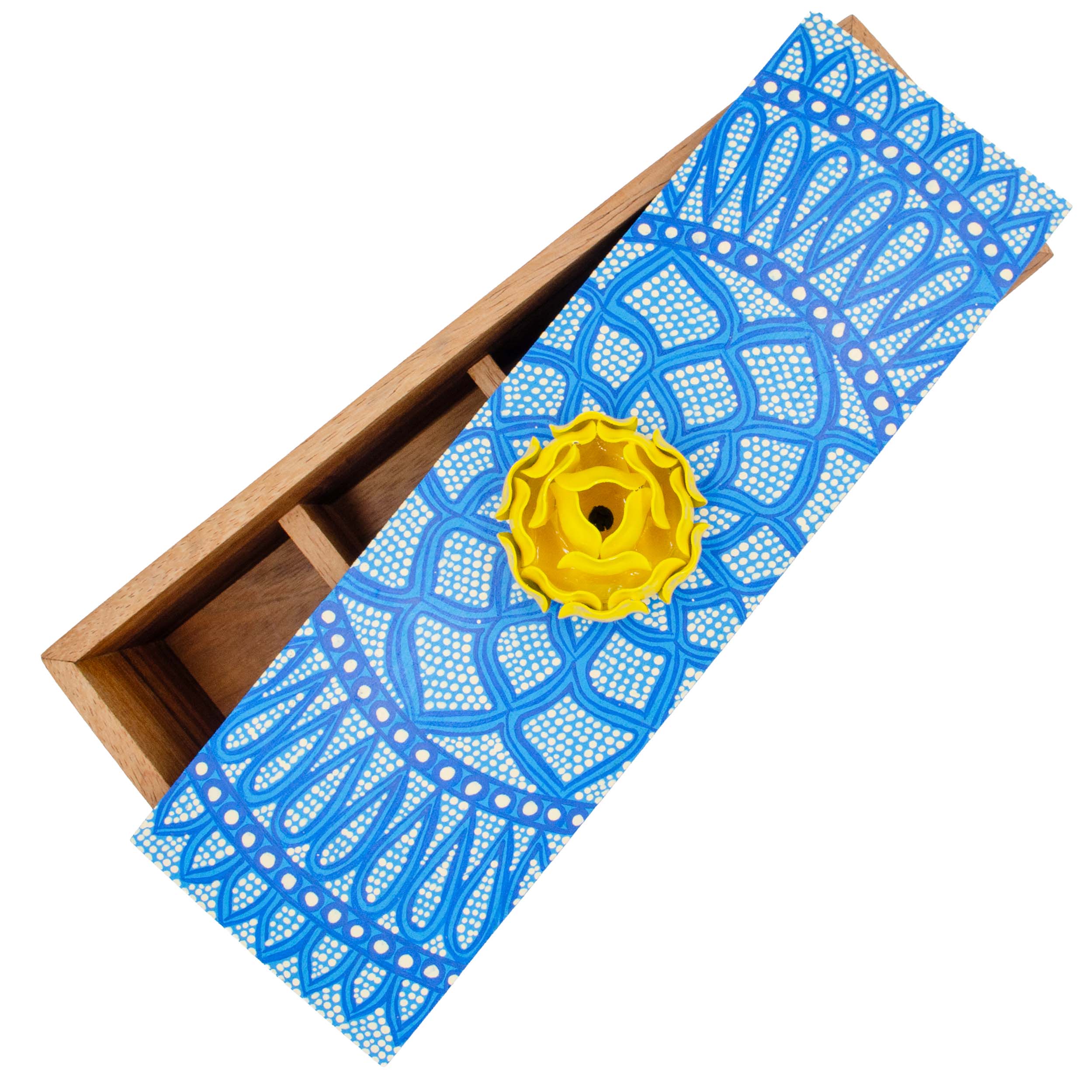 Hand-Painted Parota Solid Wood Tea Organizer