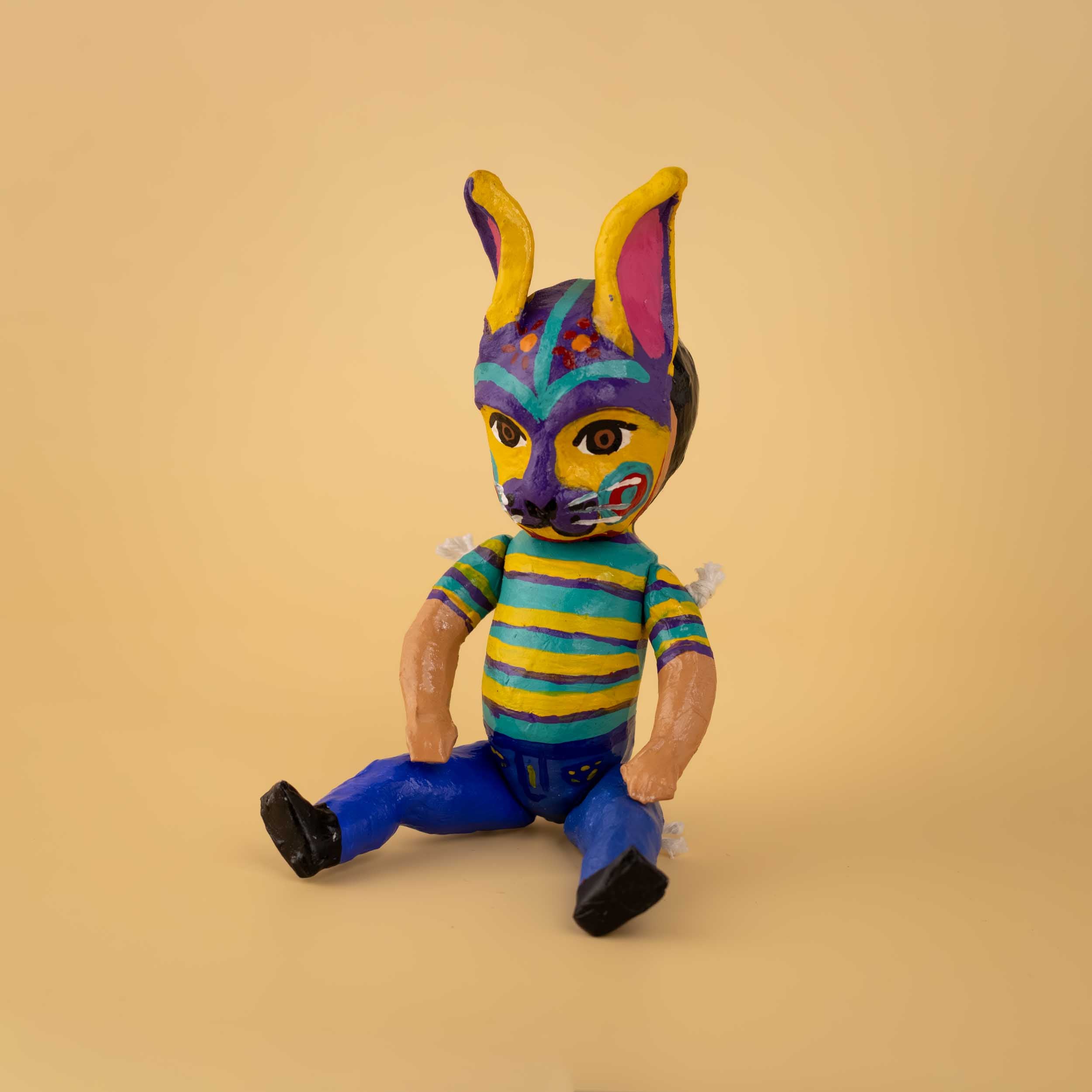 Papier Mache Nahuales Dolls Spirit Animals with Mask