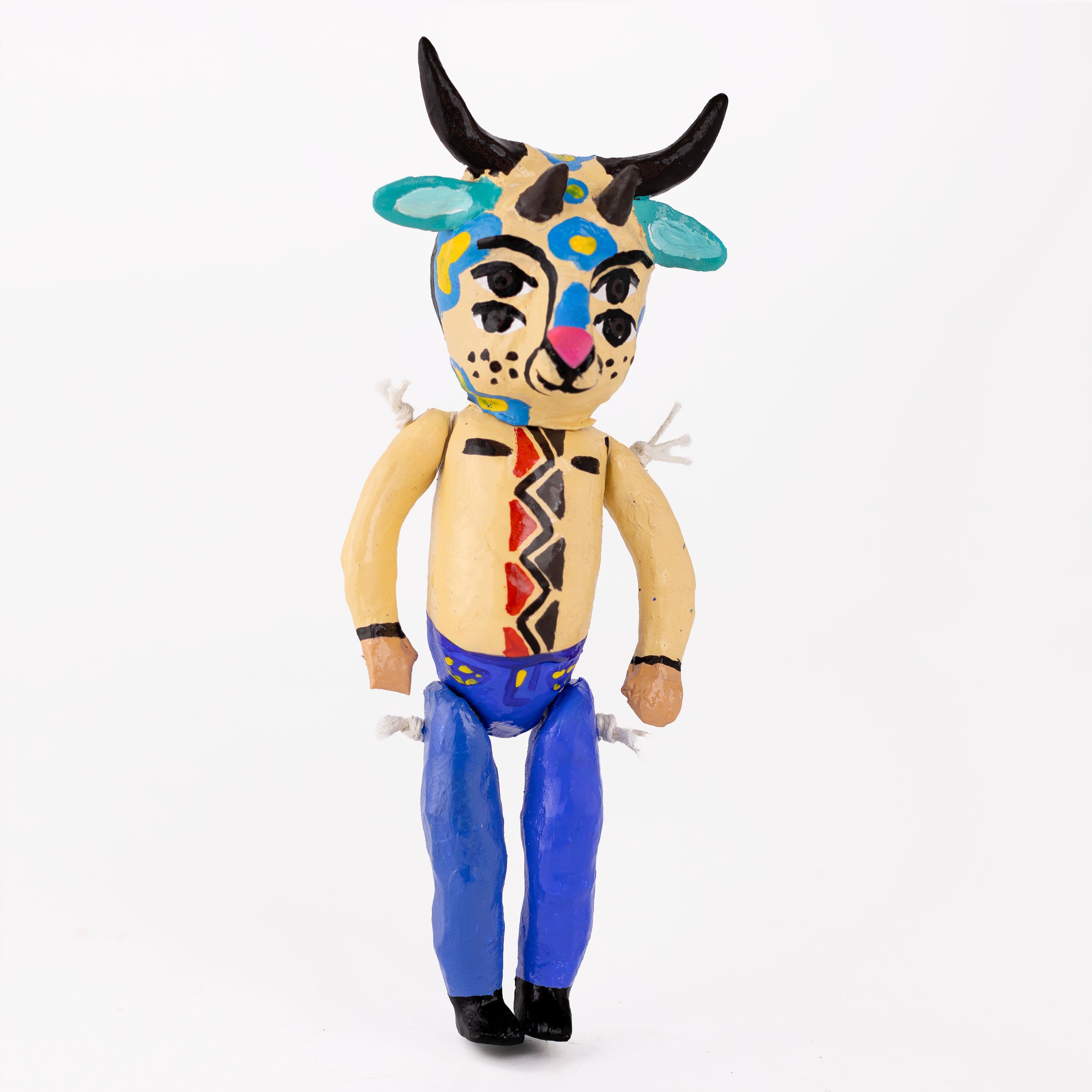 Papier Mache Nahuales Dolls Spirit Animals with Mask