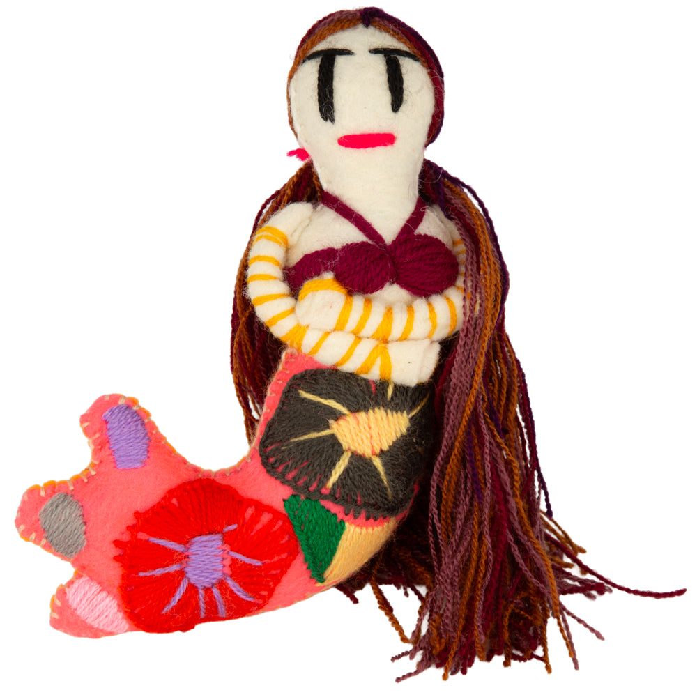 Mermaid Hand-Embroidered Stuffed Doll