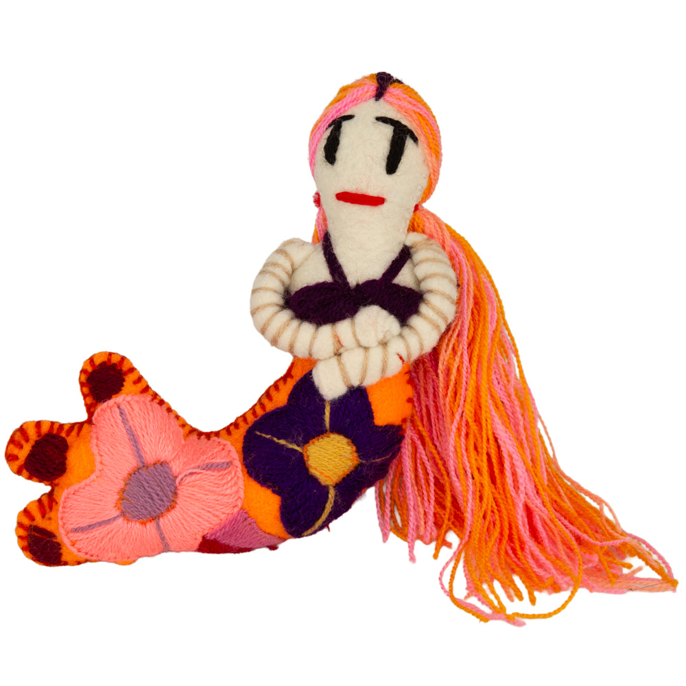 Mermaid Hand-Embroidered Stuffed Doll