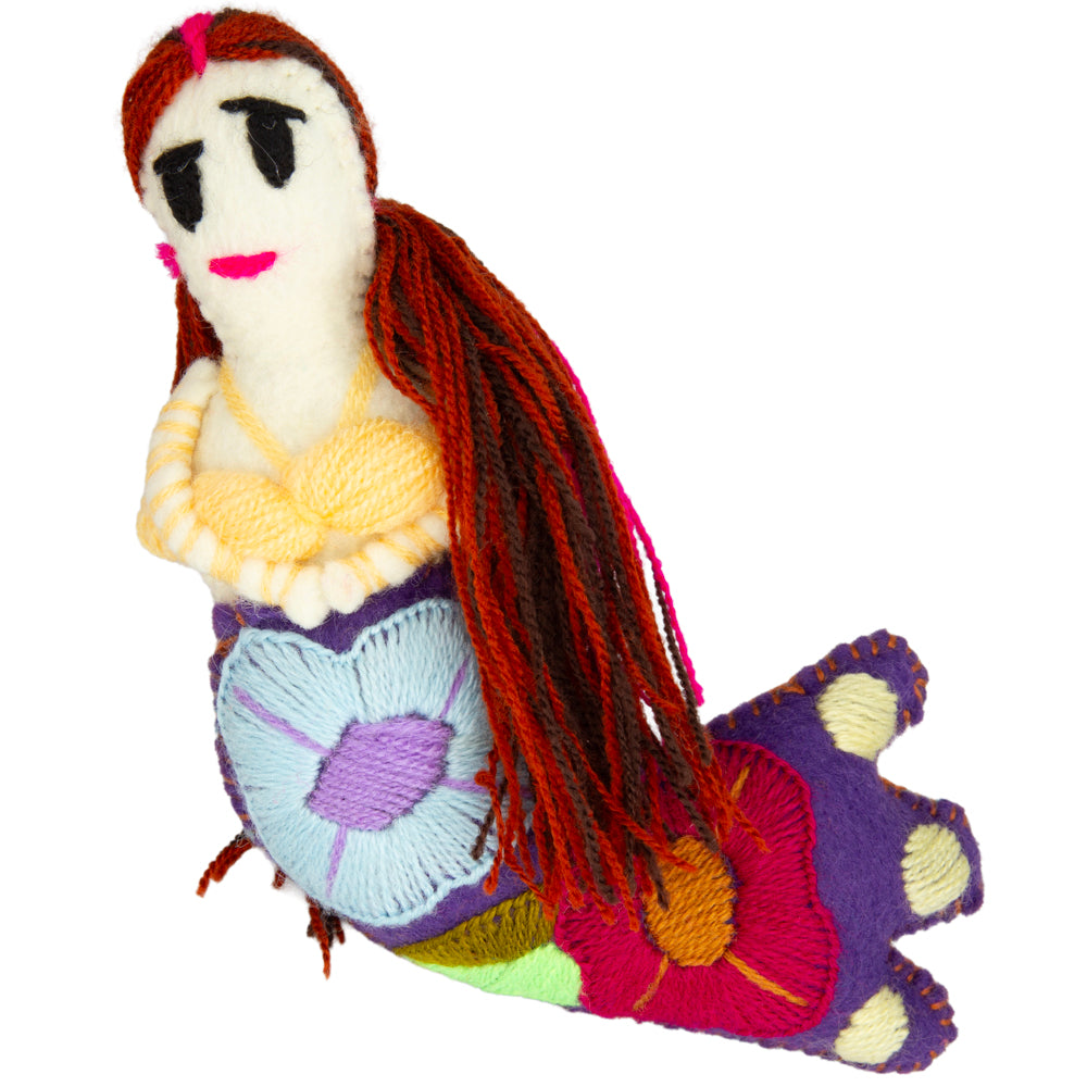Mermaid Hand-Embroidered Stuffed Doll