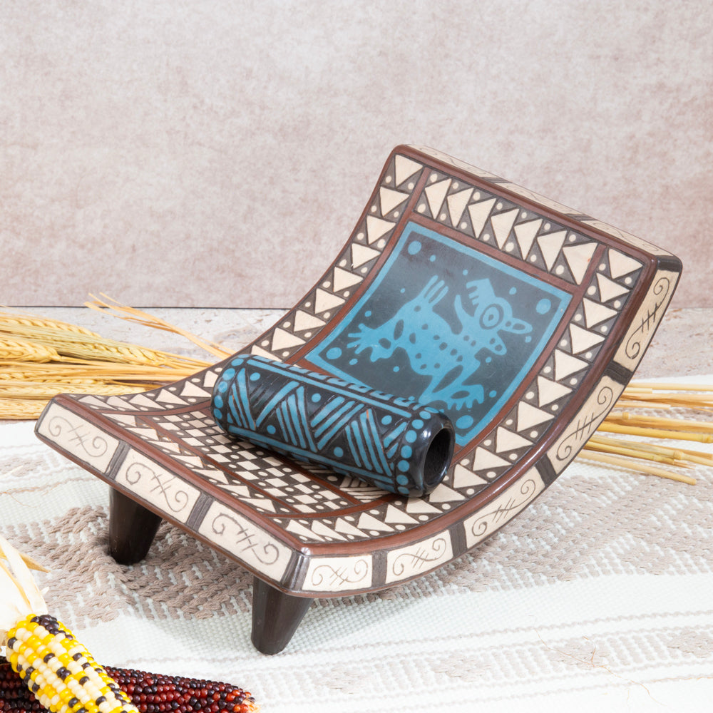 Zinapécuaro Agua Sculptural Metate and Pestle