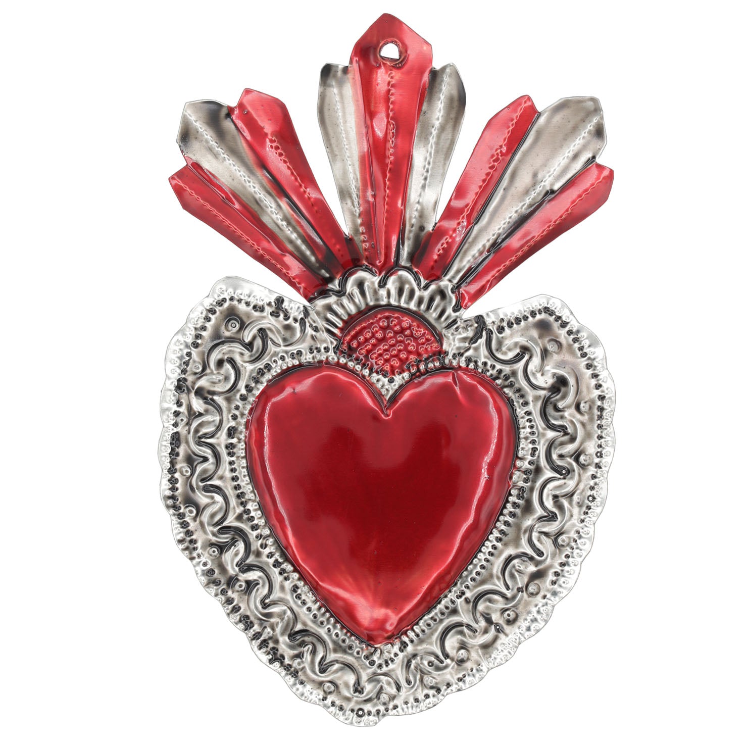 Large Mexican Milagro Tin Hearts | Lolo Mexican Mercadito