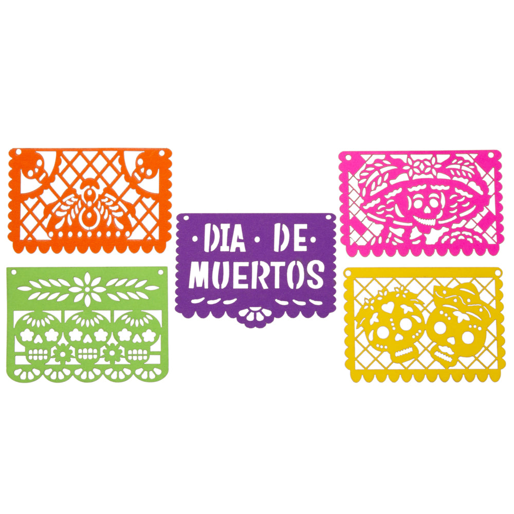 Mini Día de Muertos Papel Picado Cardboard Banner