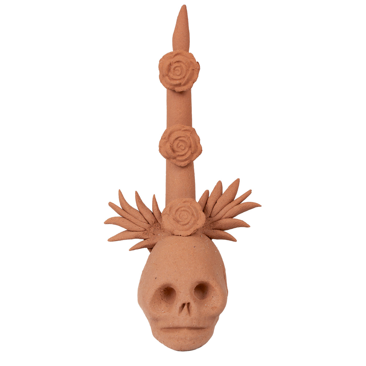 Clay Skull Candle Sculptures