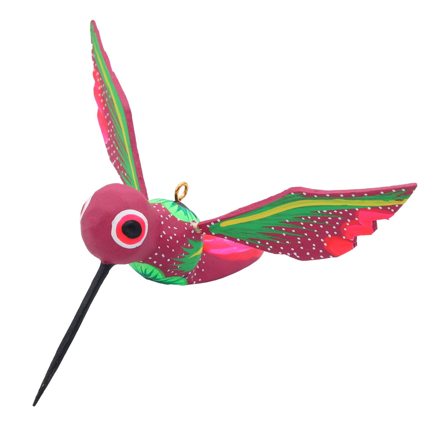 Hand Painted Hummingbird Wooden Figurine