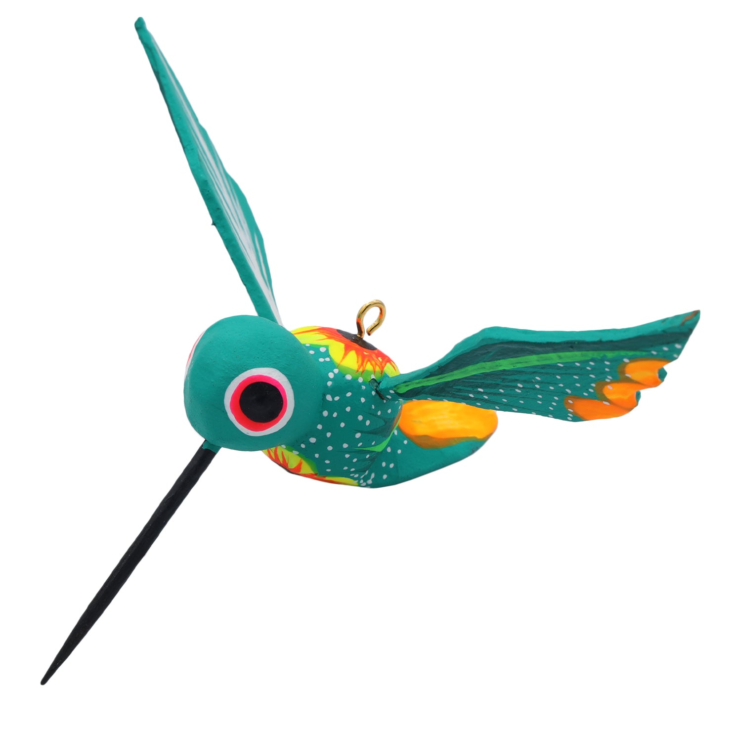Hand Painted Hummingbird Wooden Figurine | Lolo Mexican Mercadito