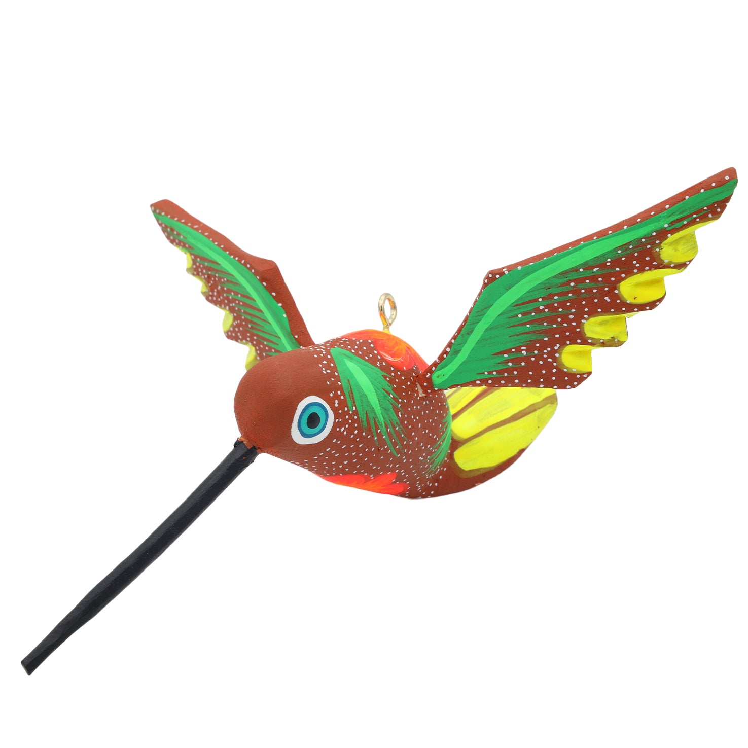 Hand Painted Hummingbird Wooden Figurine