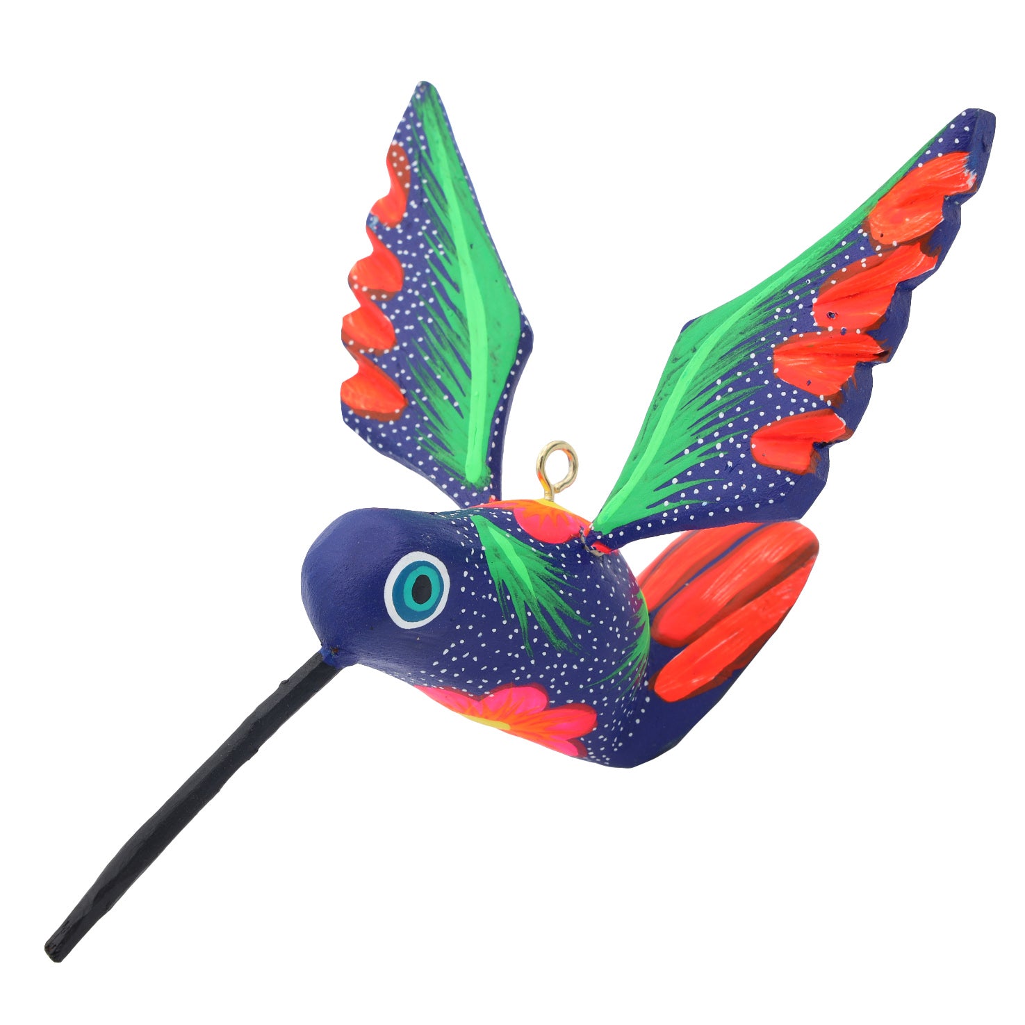 Hand Painted Hummingbird Wooden Figurine | Lolo Mexican Mercadito