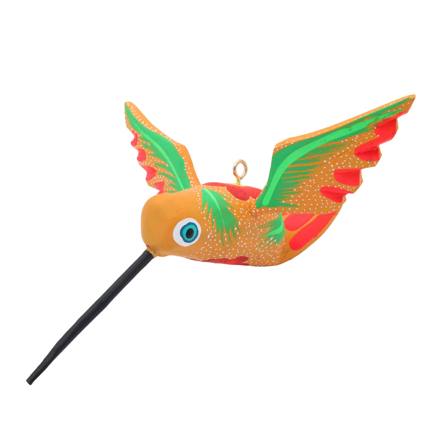 Hand Painted Hummingbird Wooden Figurine | Lolo Mexican Mercadito