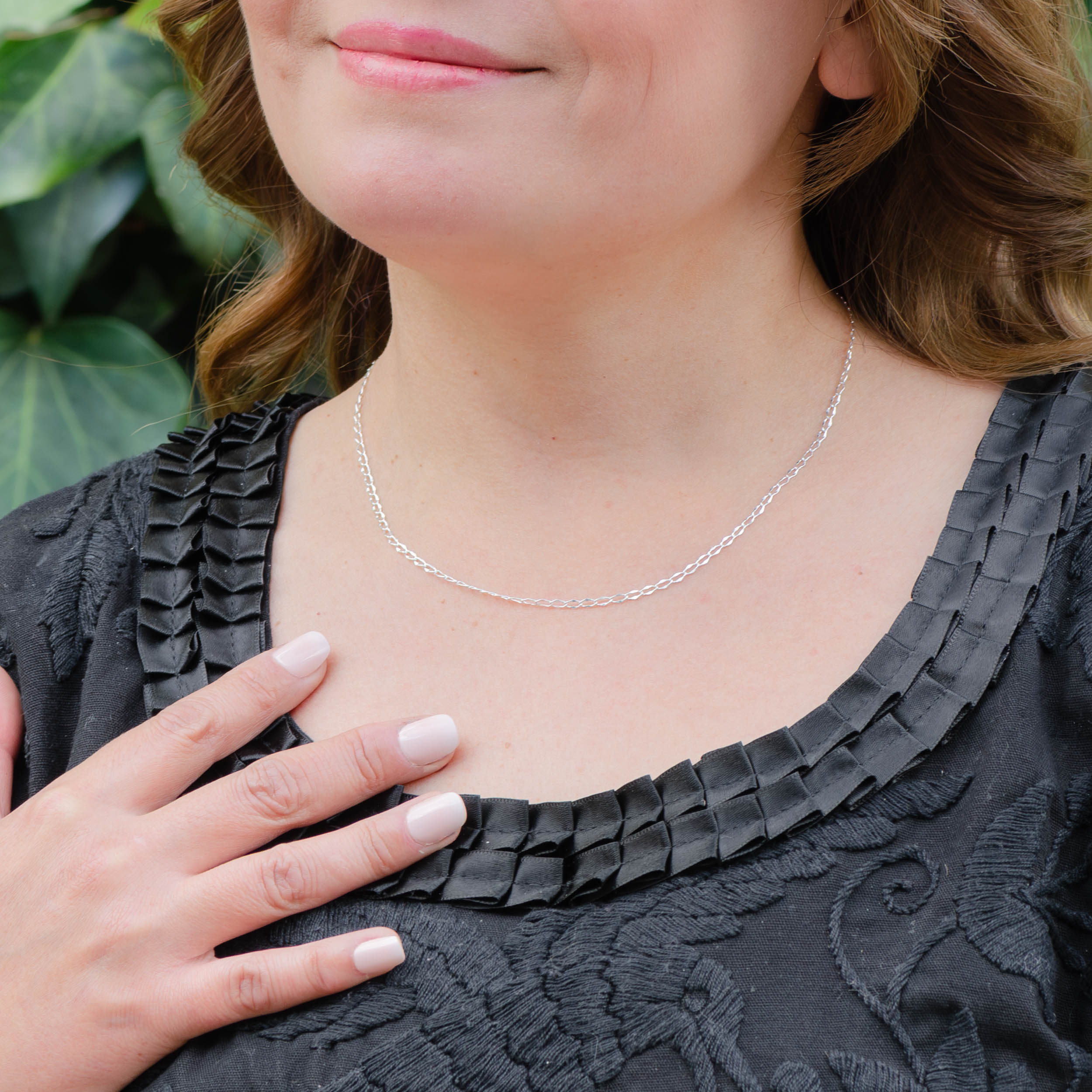 Sterling Silver Link Curb Chain Necklace