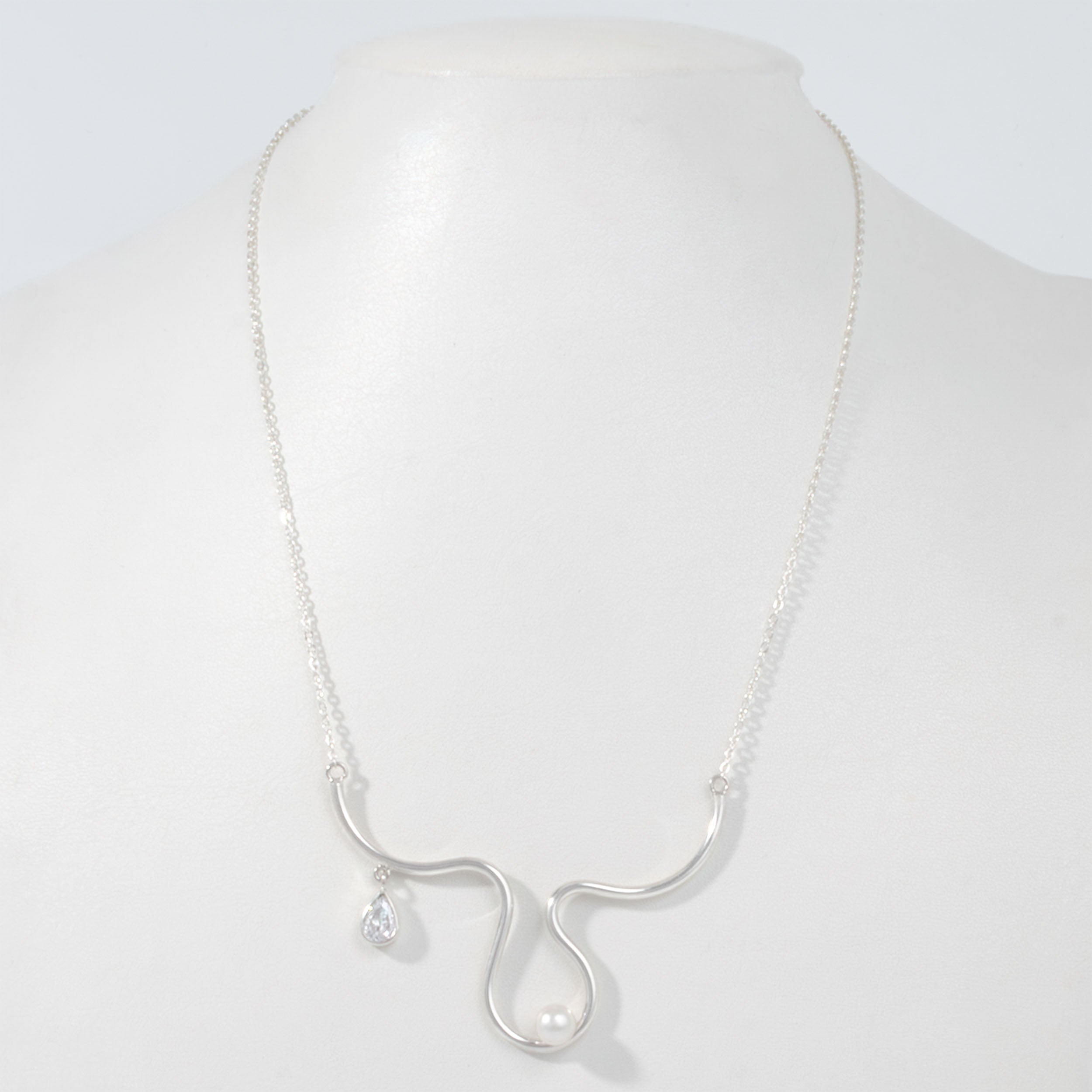 Sterling Silver  Faux Pearl in the Waves