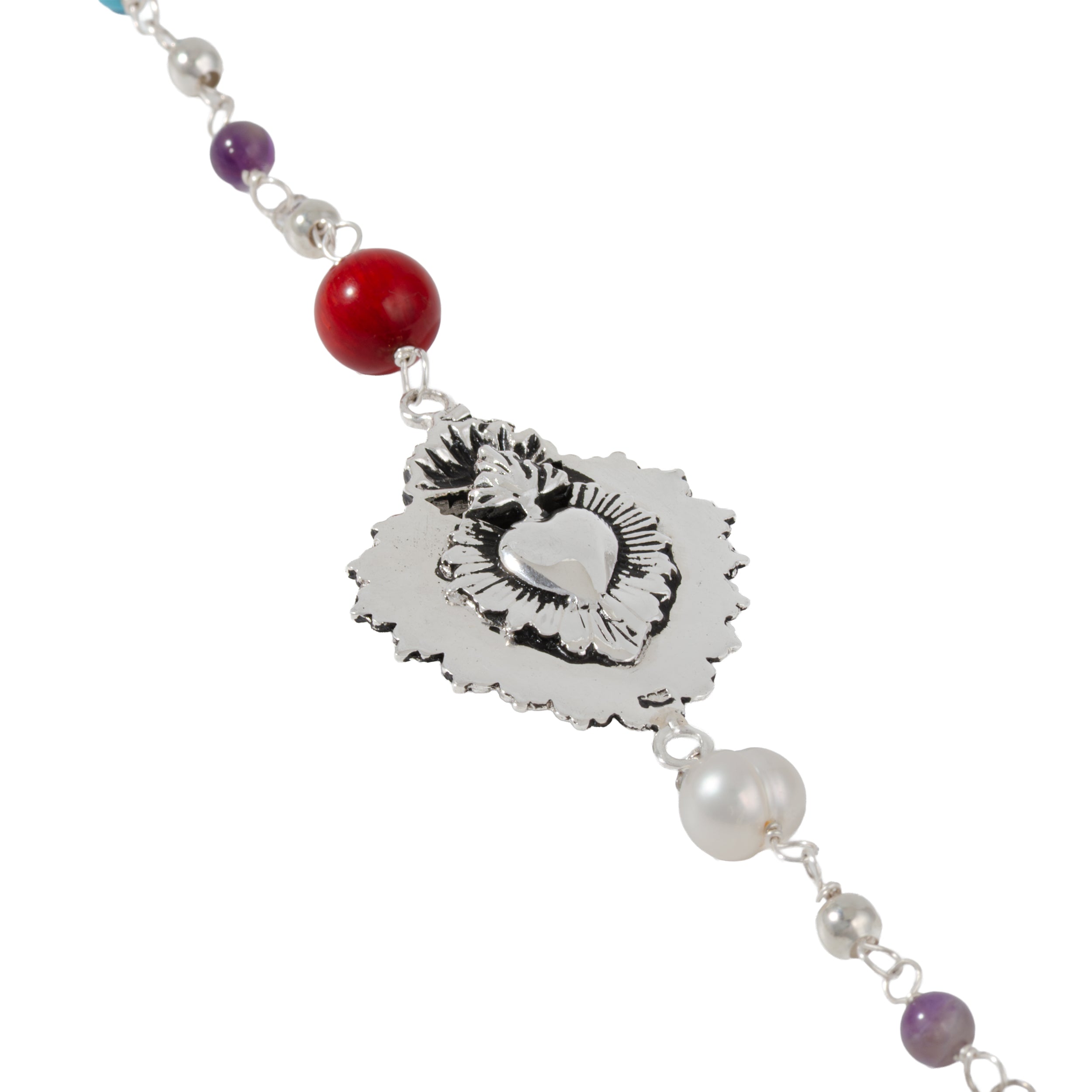 Sterling Silver Sacred Heart Necklace