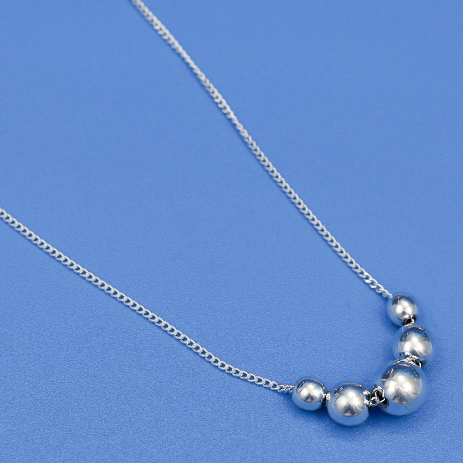 Sterling Silver Sphere Necklace and Earrings Set