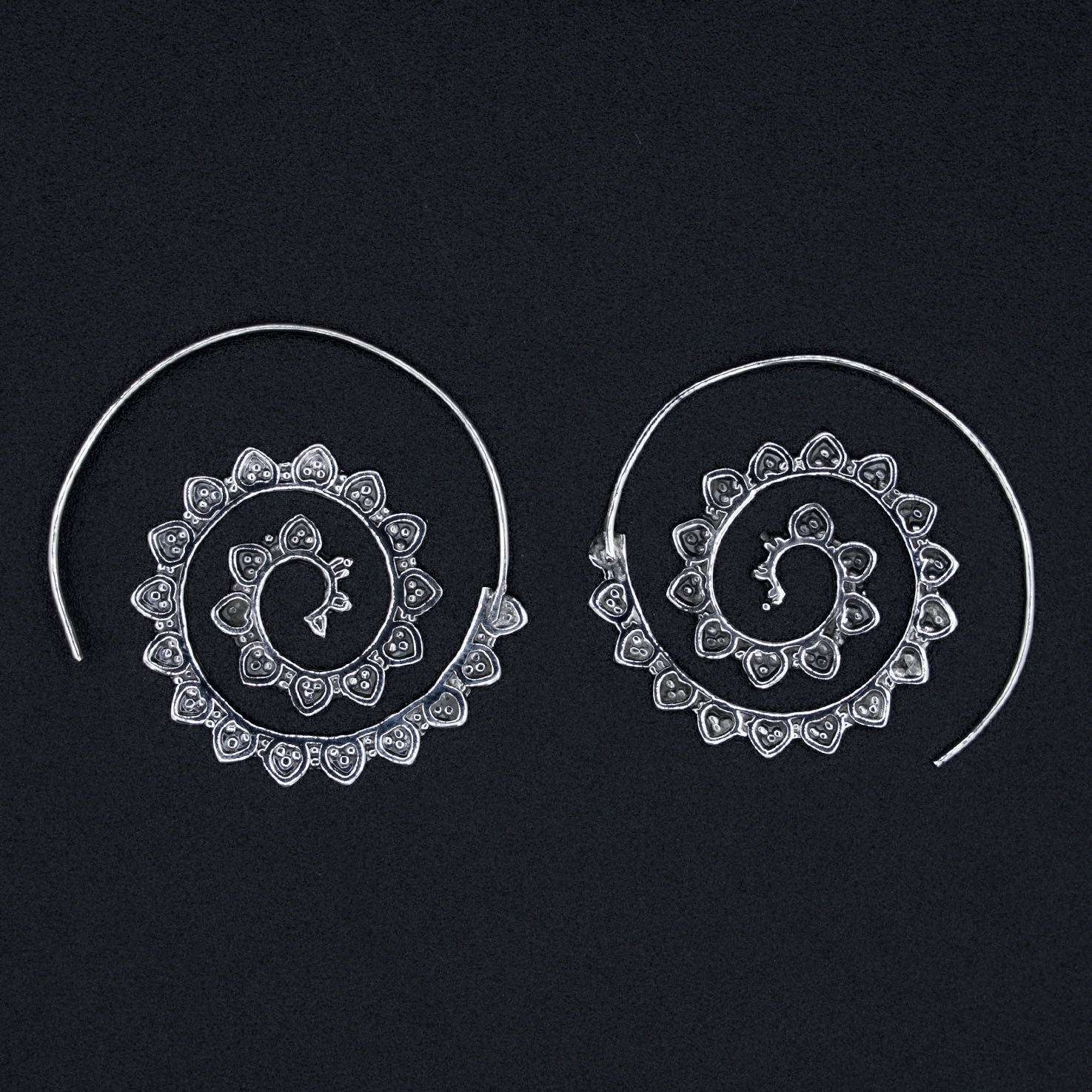 Sterling Silver Spiral Frets Earrings