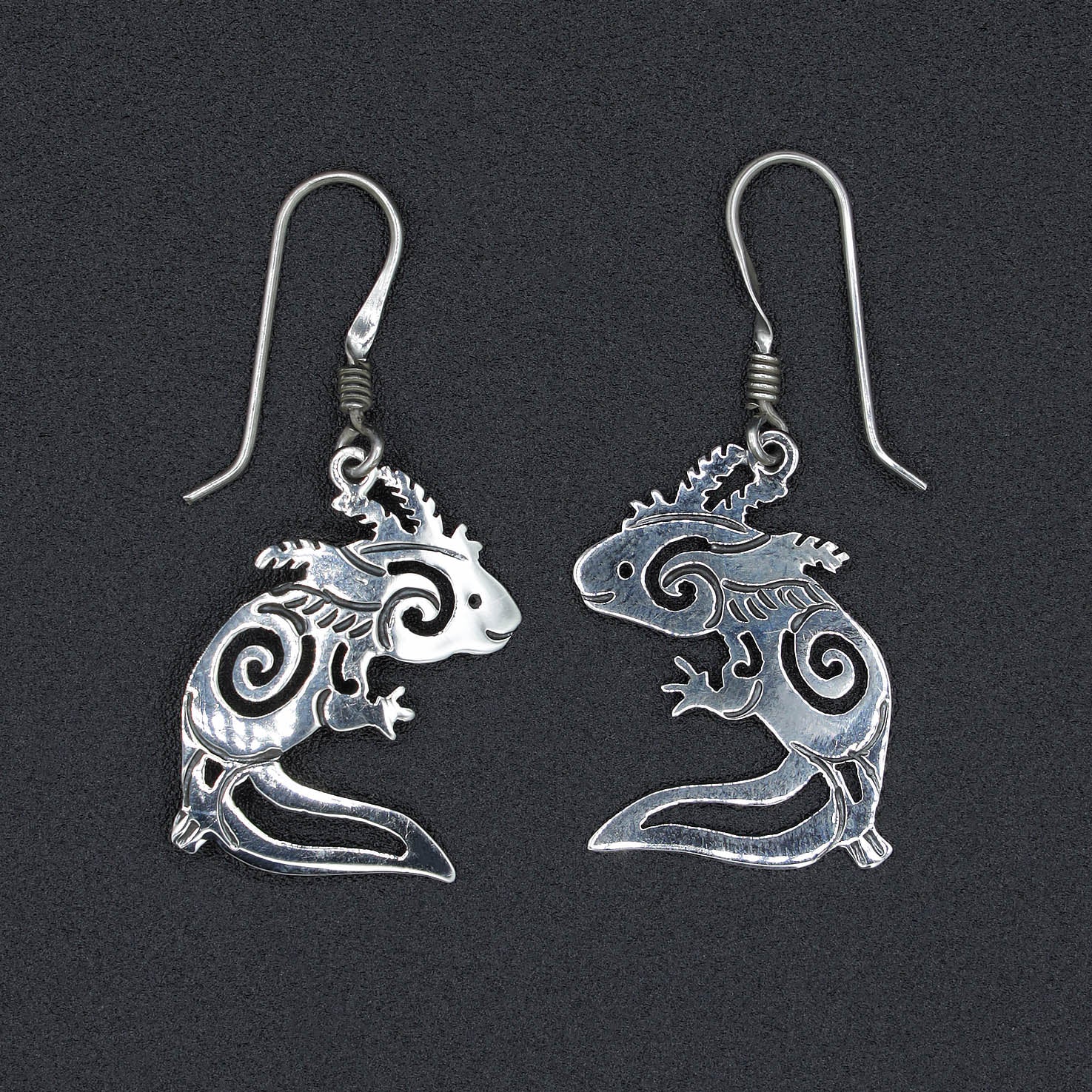 Sterling Silver Delicate Axolotl Earrings