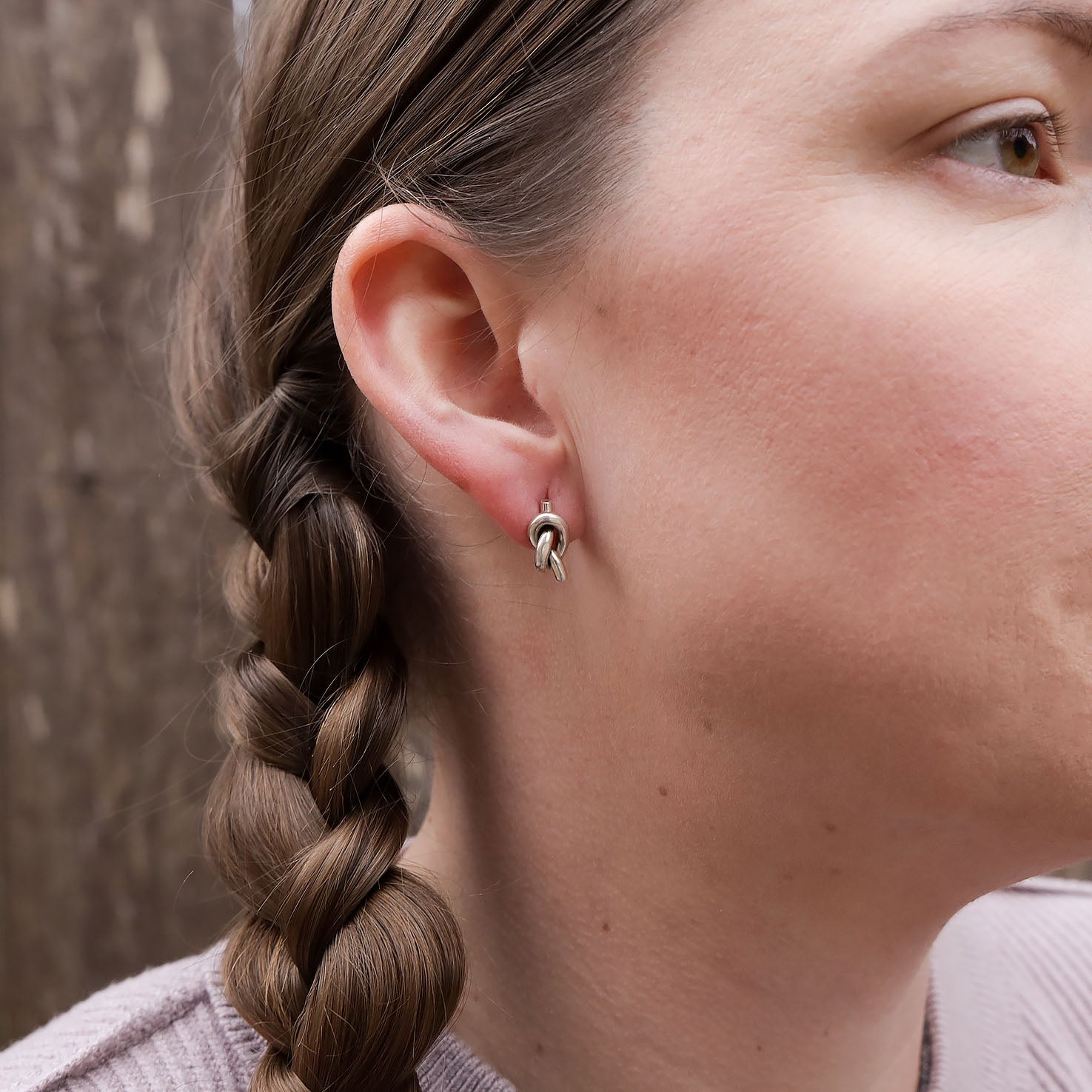 Sterling Silver Knot Stud Earrings