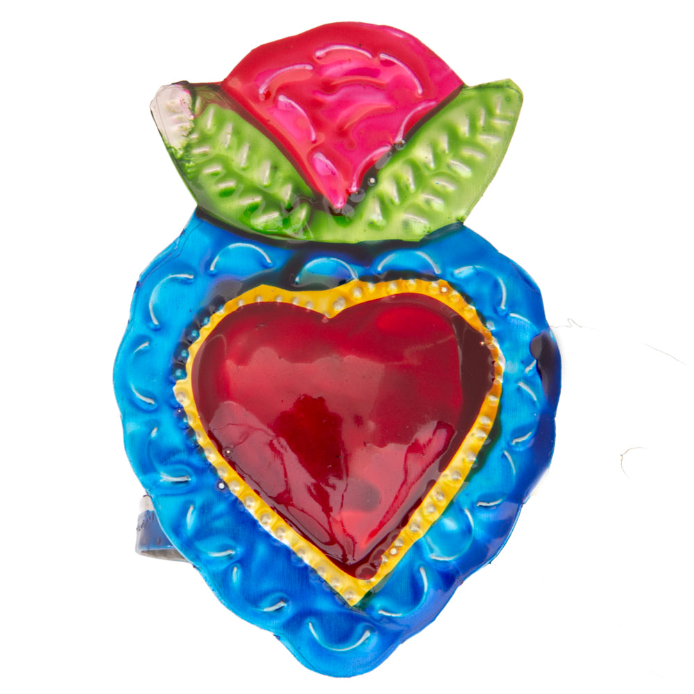 Color Heart Tin Art Milagro Napkin Ring