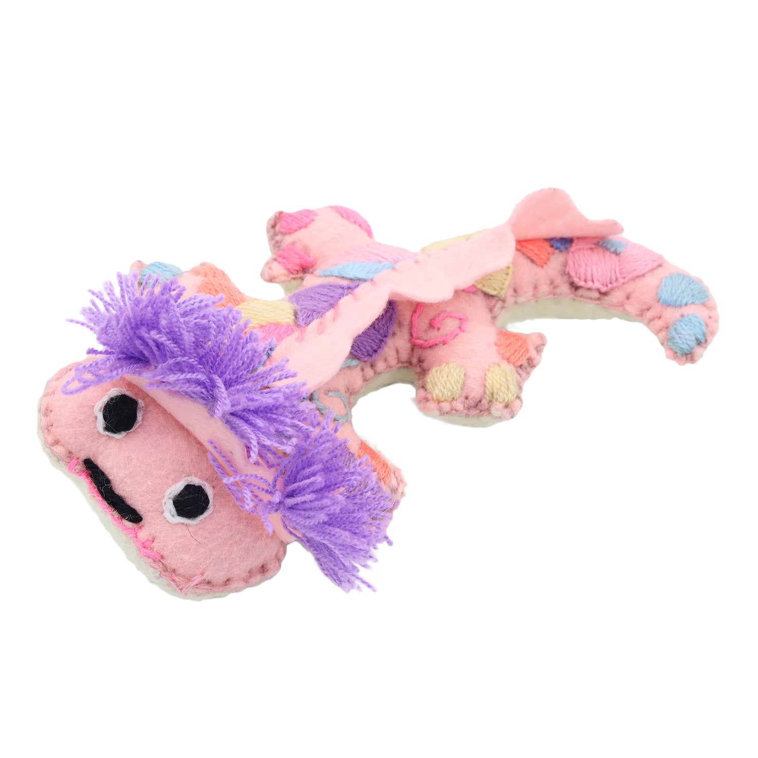 Axolotl Hand-Embroidered Stuffed Animal