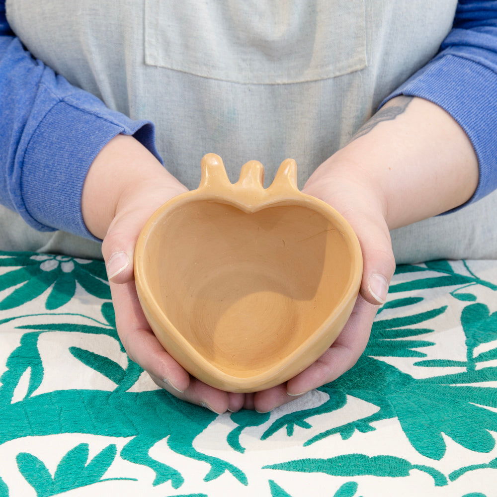 Natural Clay Heart Mug