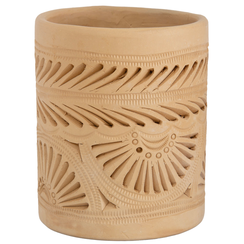 Natural Clay Carved Planter