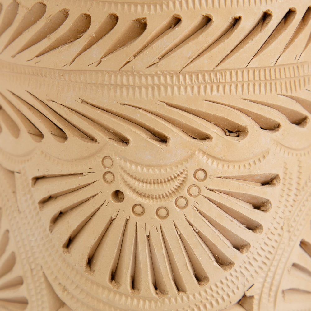 Natural Clay Carved Planter