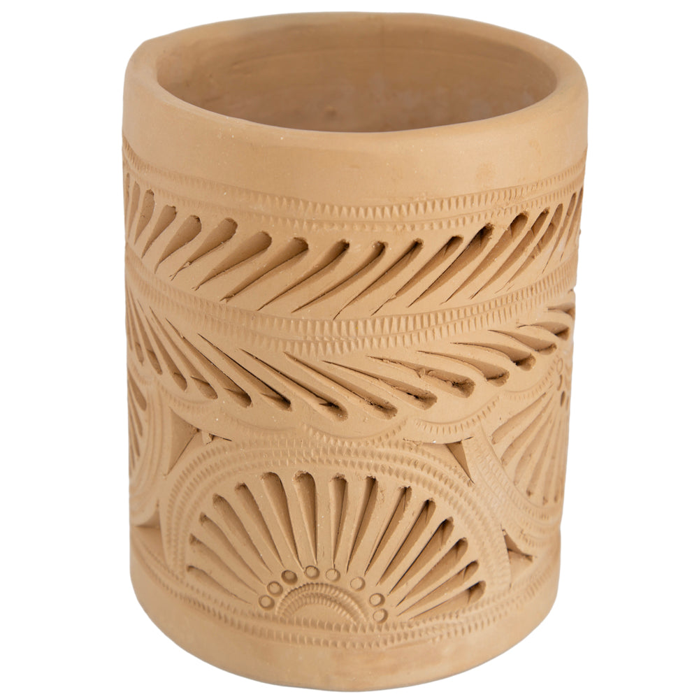 Natural Clay Carved Planter