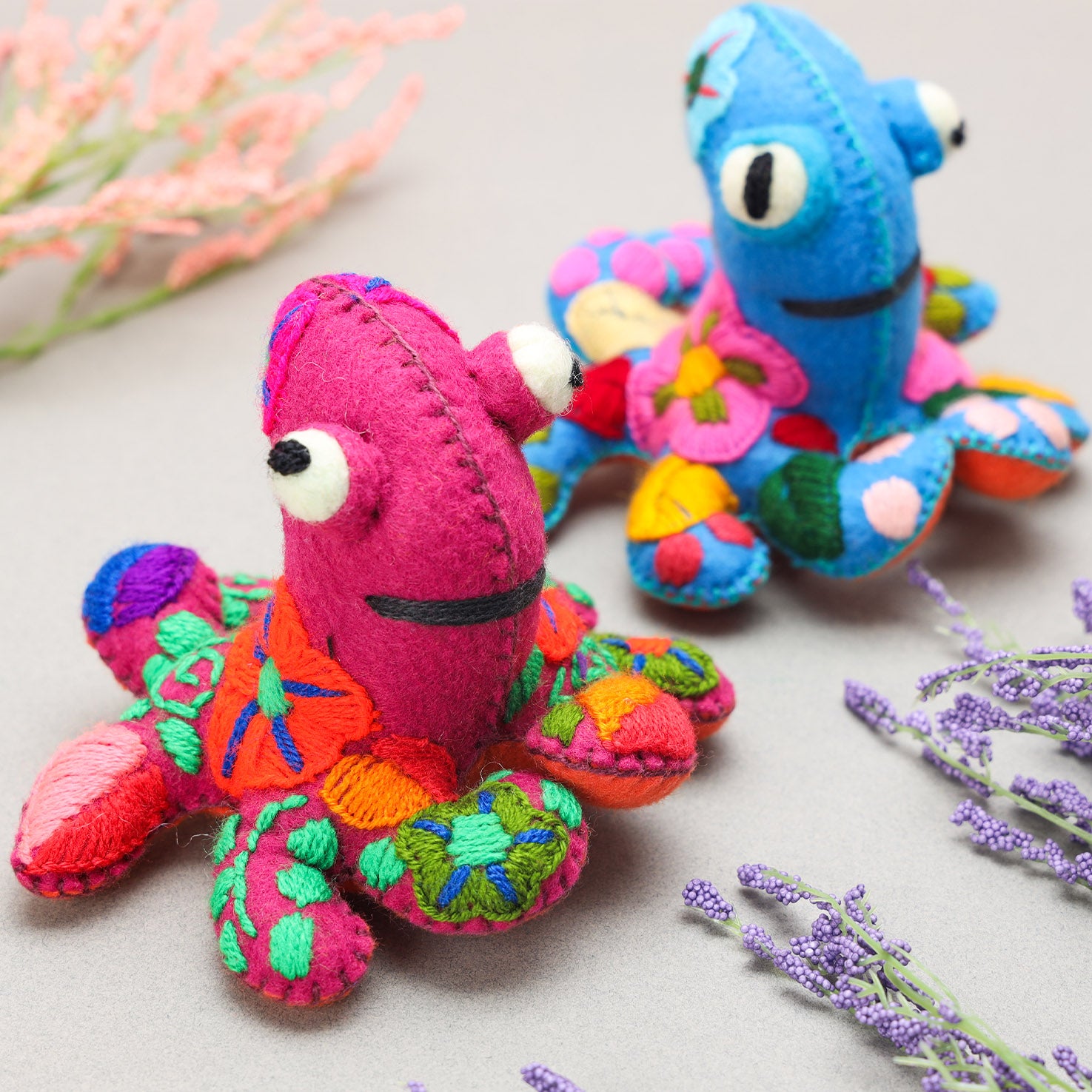 Octopus Hand-Embroidered Stuffed Animal